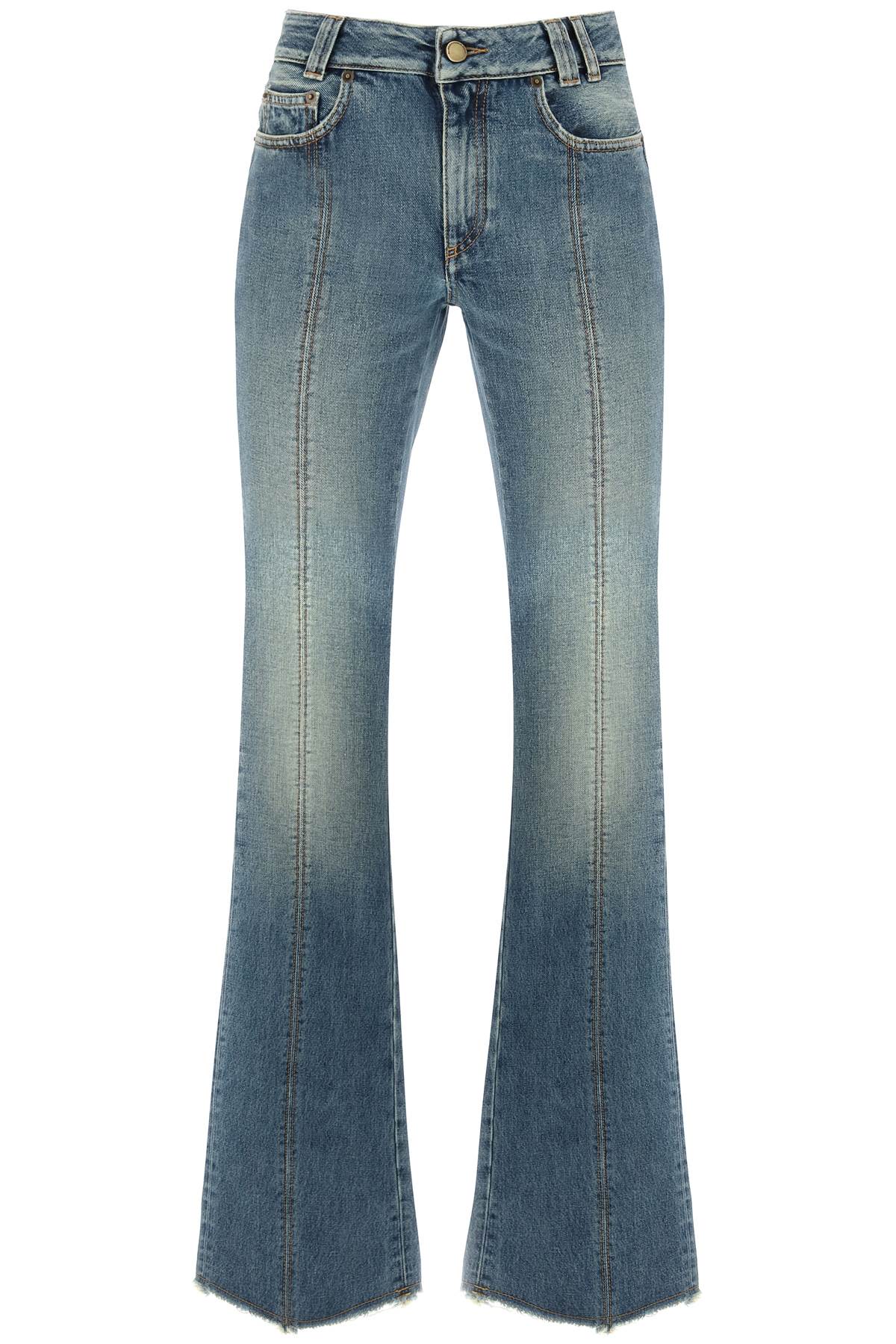 Alessandra Rich-Jeans Flared Con Cristalli-Donna