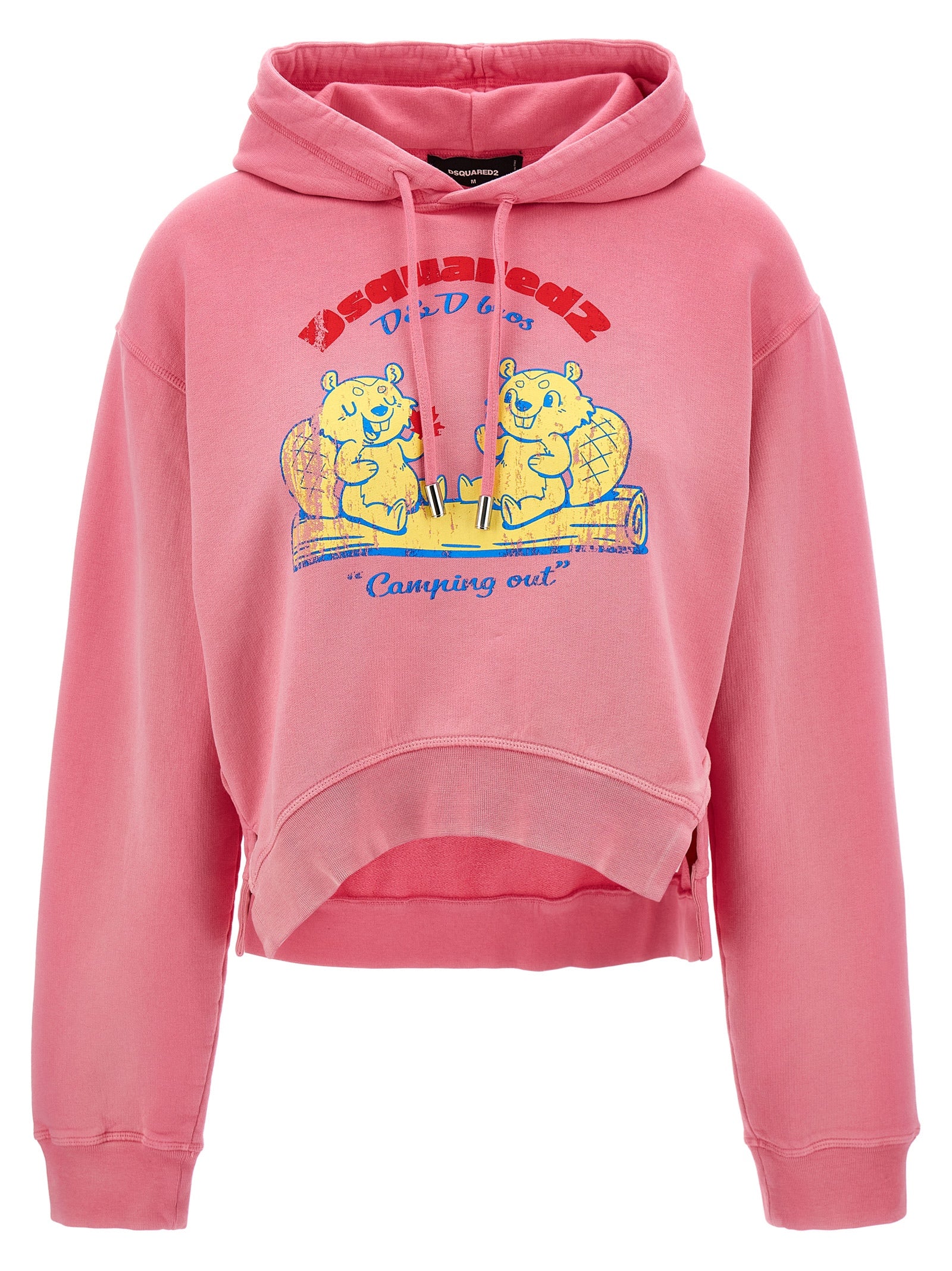 Dsquared2-Printed Hoodie Felpe Rosa-Donna