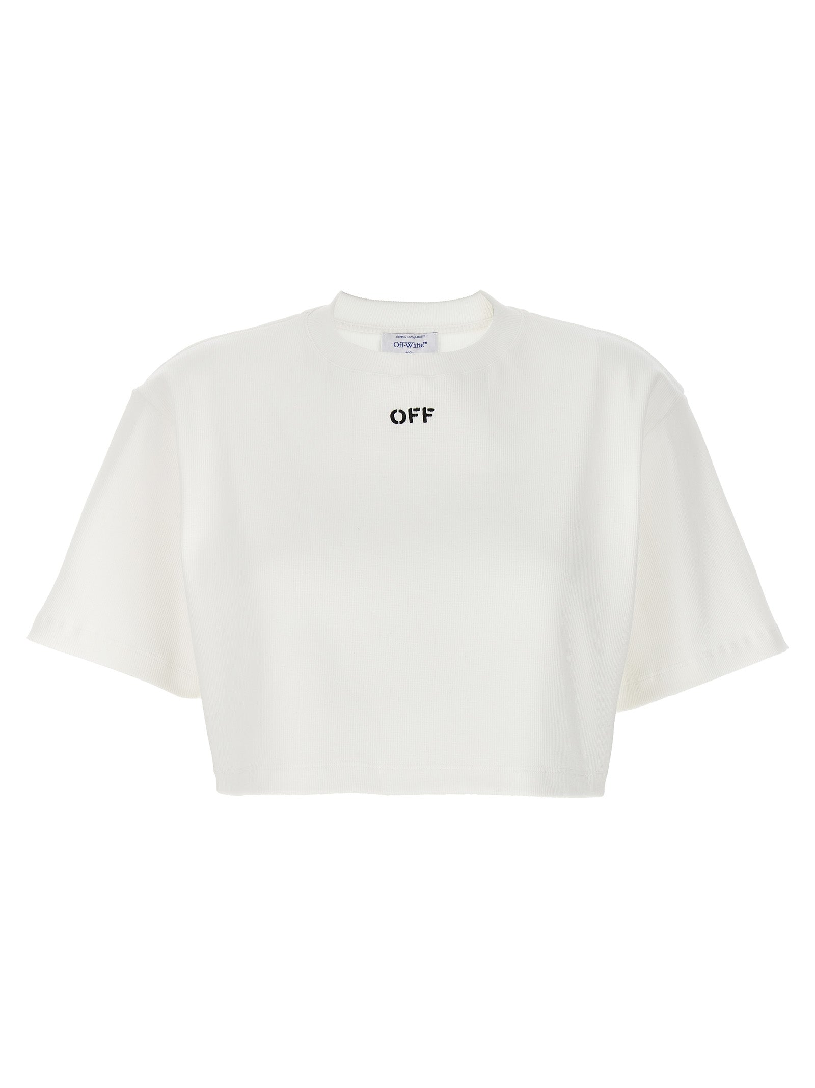 Off-White-Off Stamp T Shirt Bianco-Donna