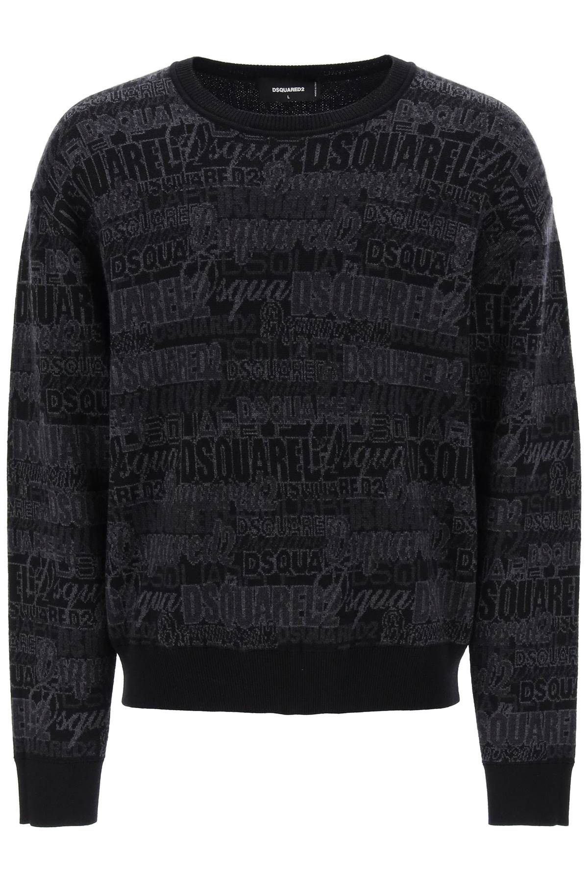 Dsquared2-Pullover In Lana Con Motivo Lettering Logo-Uomo