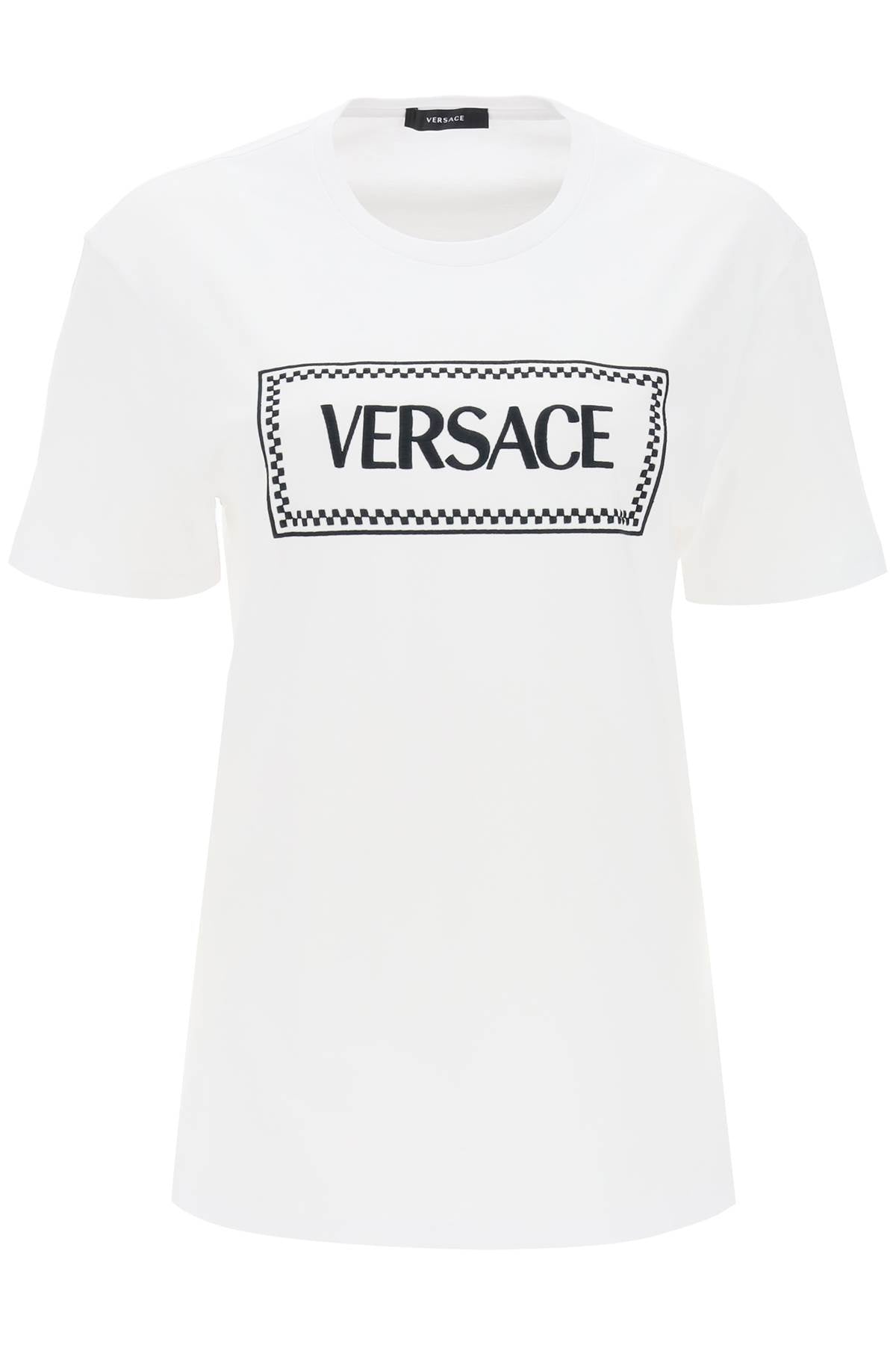 Versace-T Shirt Con Logo Ricamato-Donna