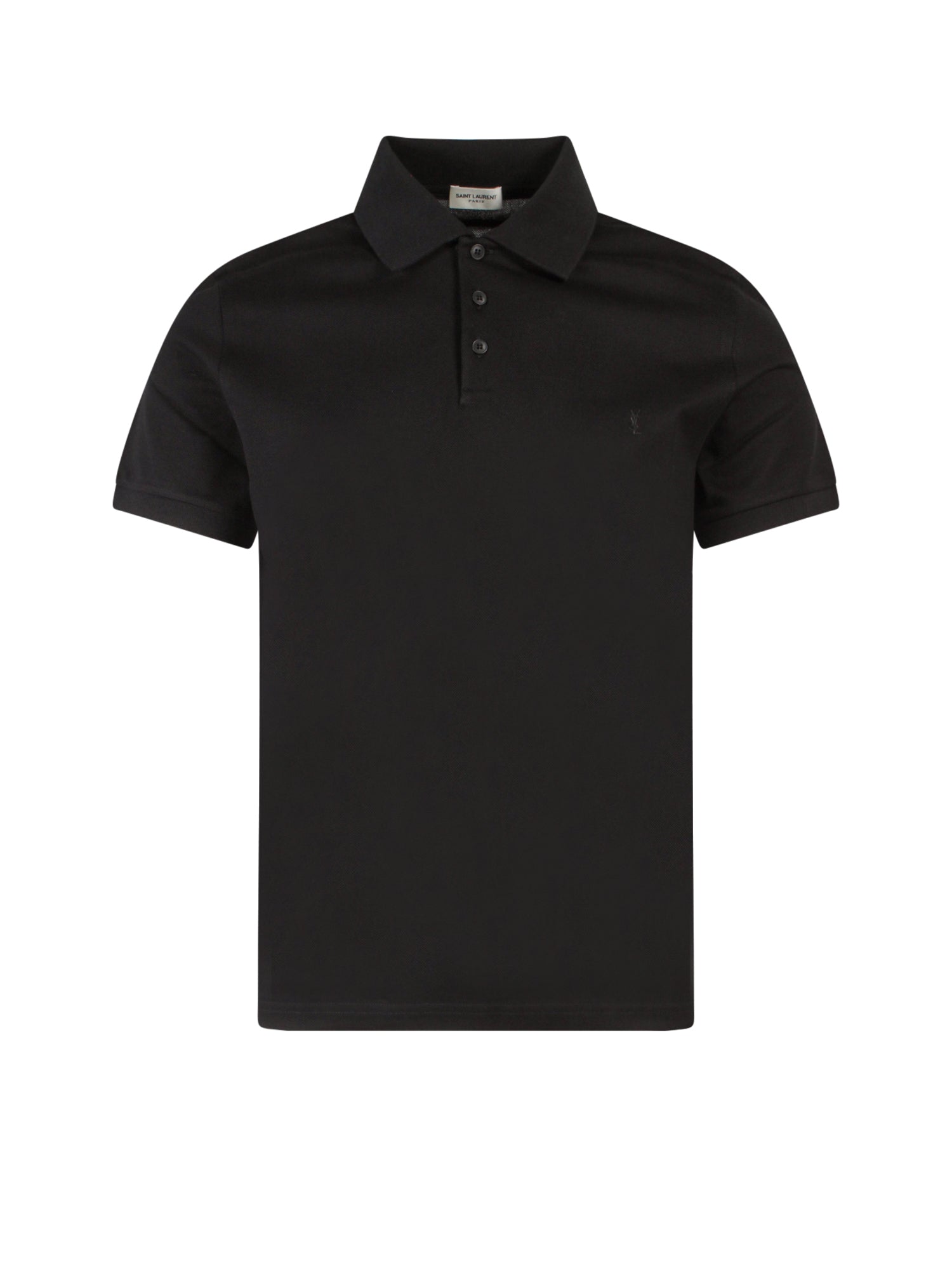 Saint Laurent-Maglia polo in cotone organico piqué-Uomo