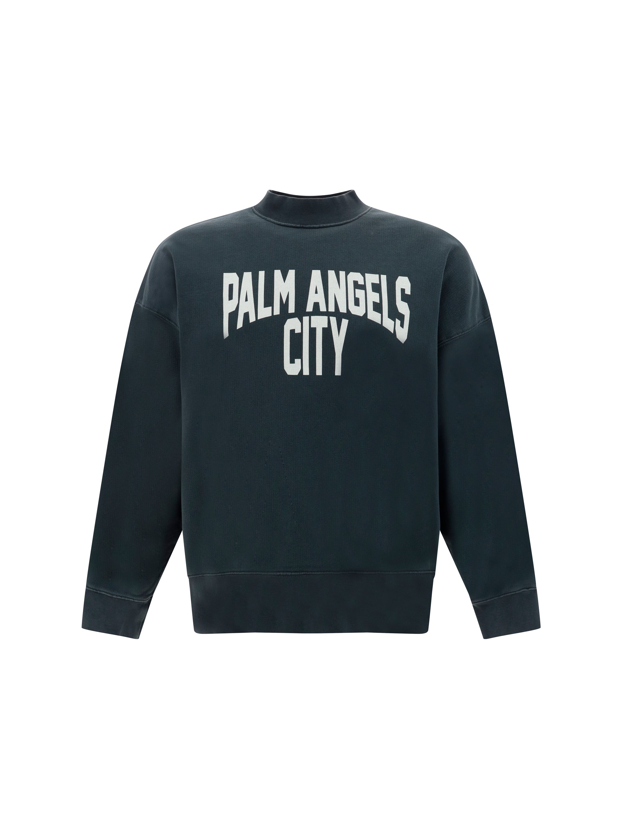 Palm Angels-Felpa in cotone con logo frontale-Uomo