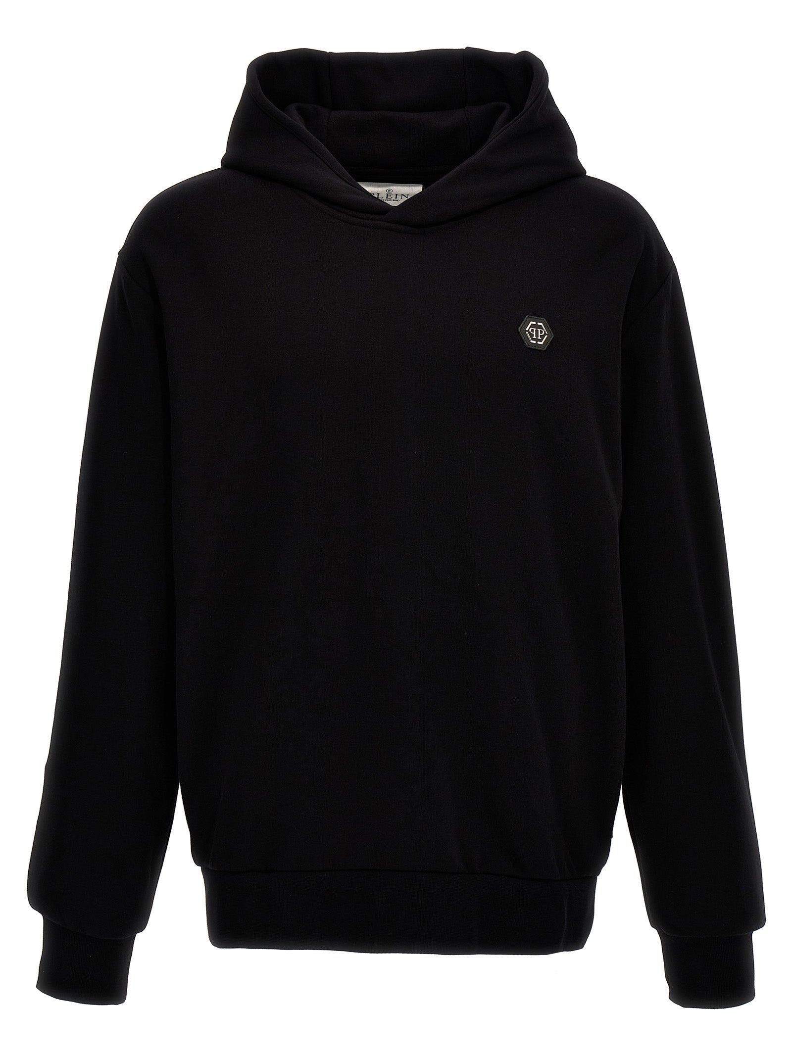 Philipp Plein-Logo Hoodie Felpe Nero-Uomo