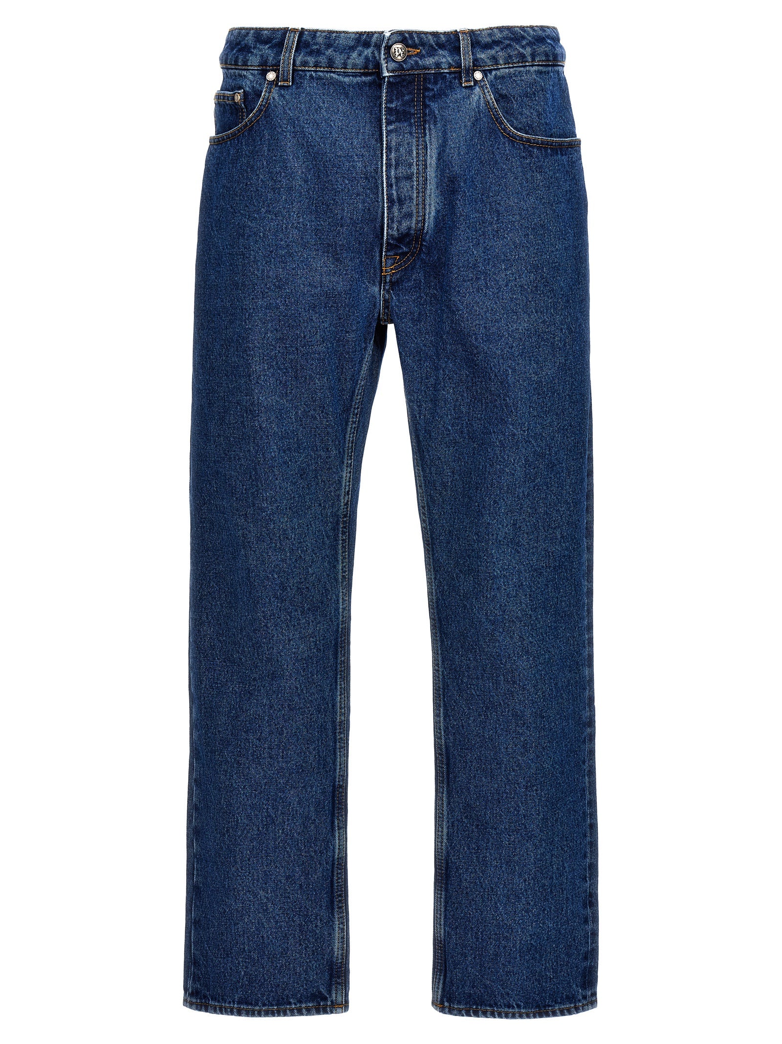 Palm Angels-Lw Monogram Jeans Blu-Uomo