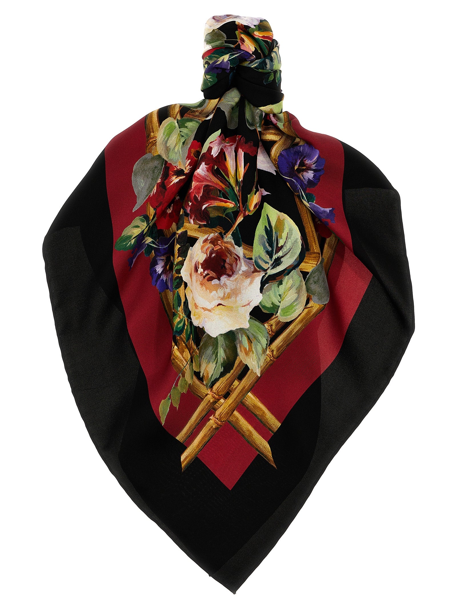 Dolce & Gabbana-Floral Print Scarf Sciarpe Multicolor-Donna