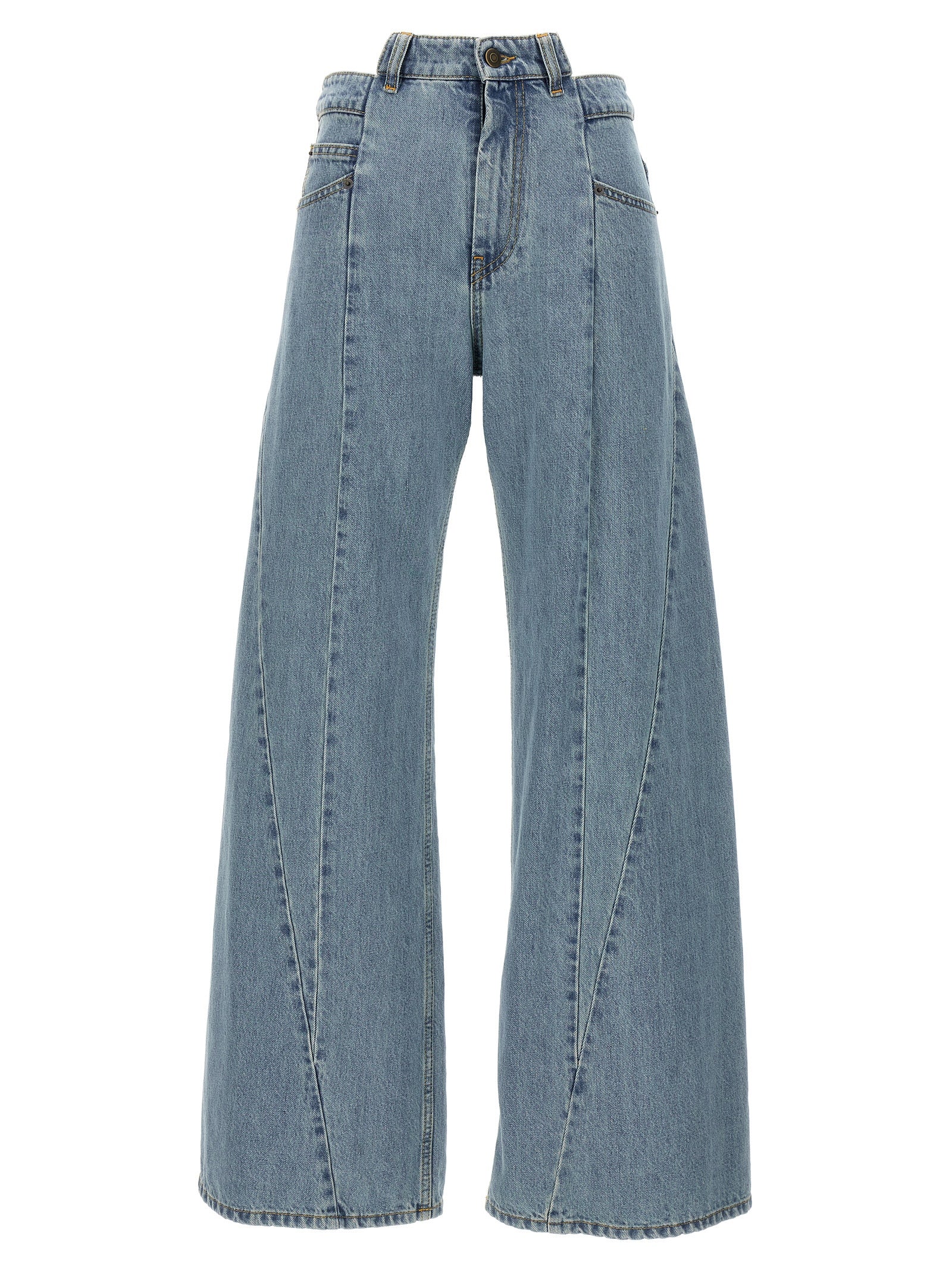 Maison Margiela-Asymmetrical Waist Jeans Celeste-Donna