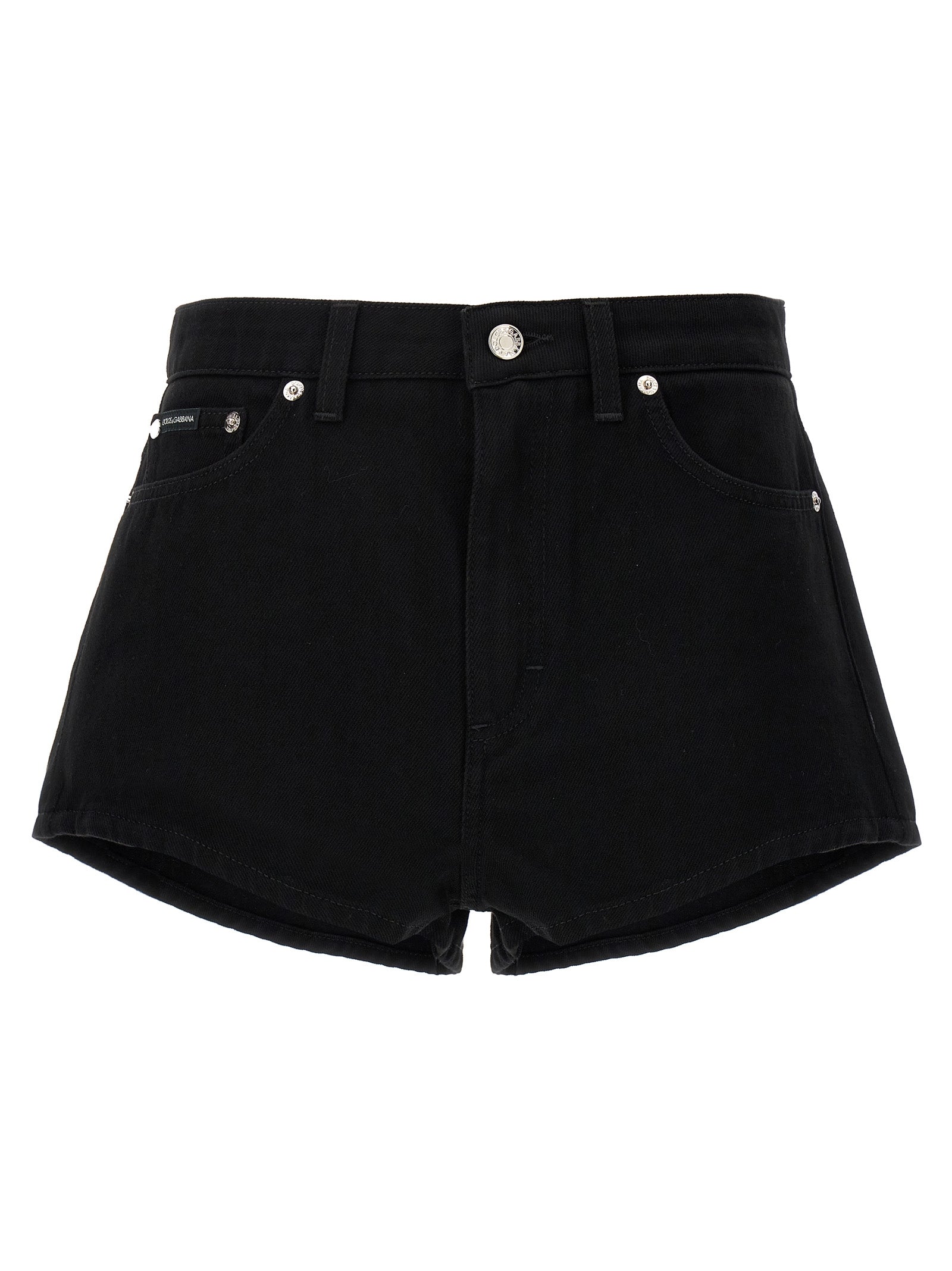 Dolce & Gabbana-Denim Shorts Bermuda, Short Nero-Donna