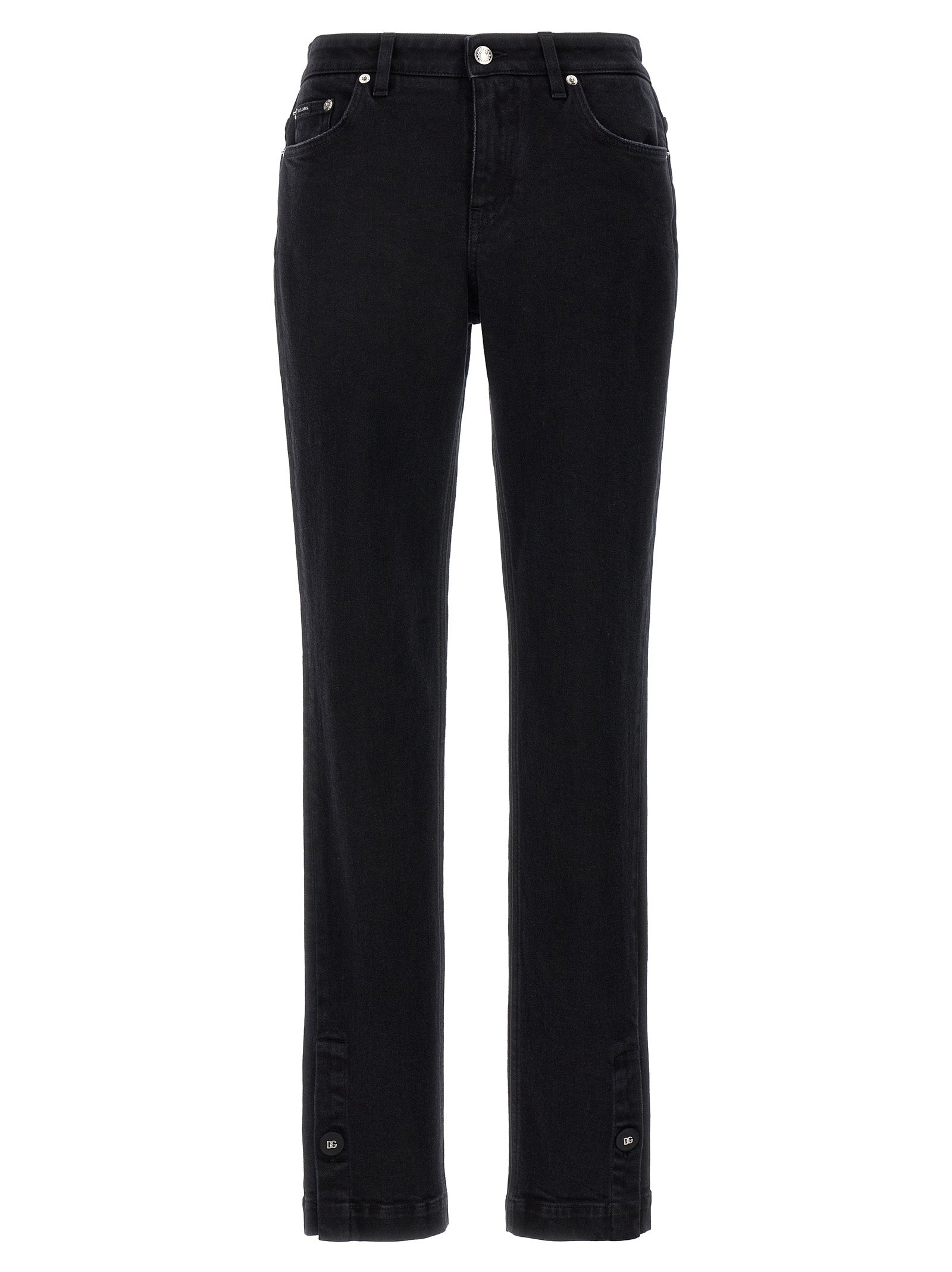 Dolce & Gabbana-Girly Jeans Nero-Donna