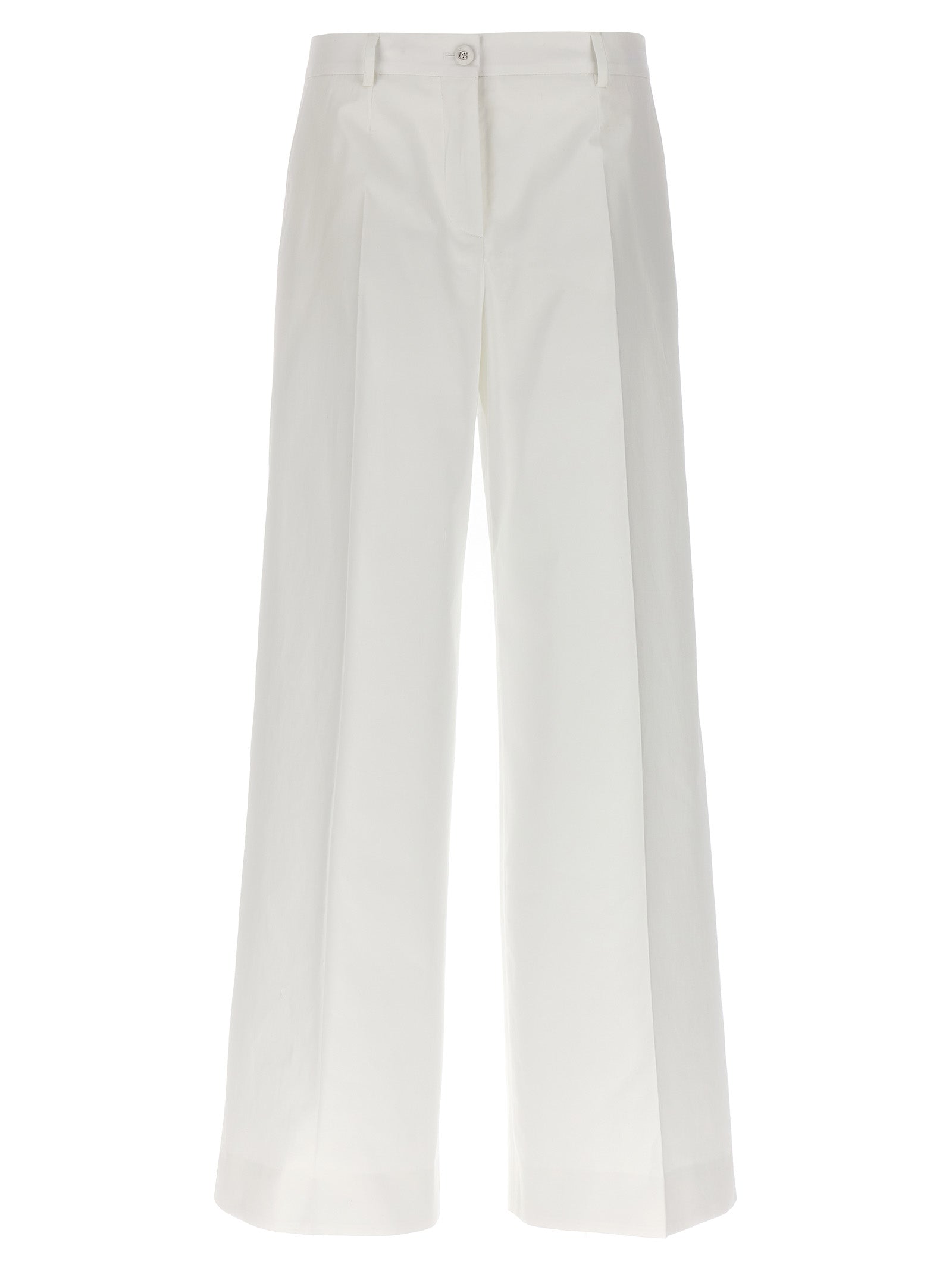 Dolce & Gabbana-Flare Pantaloni Bianco-Donna