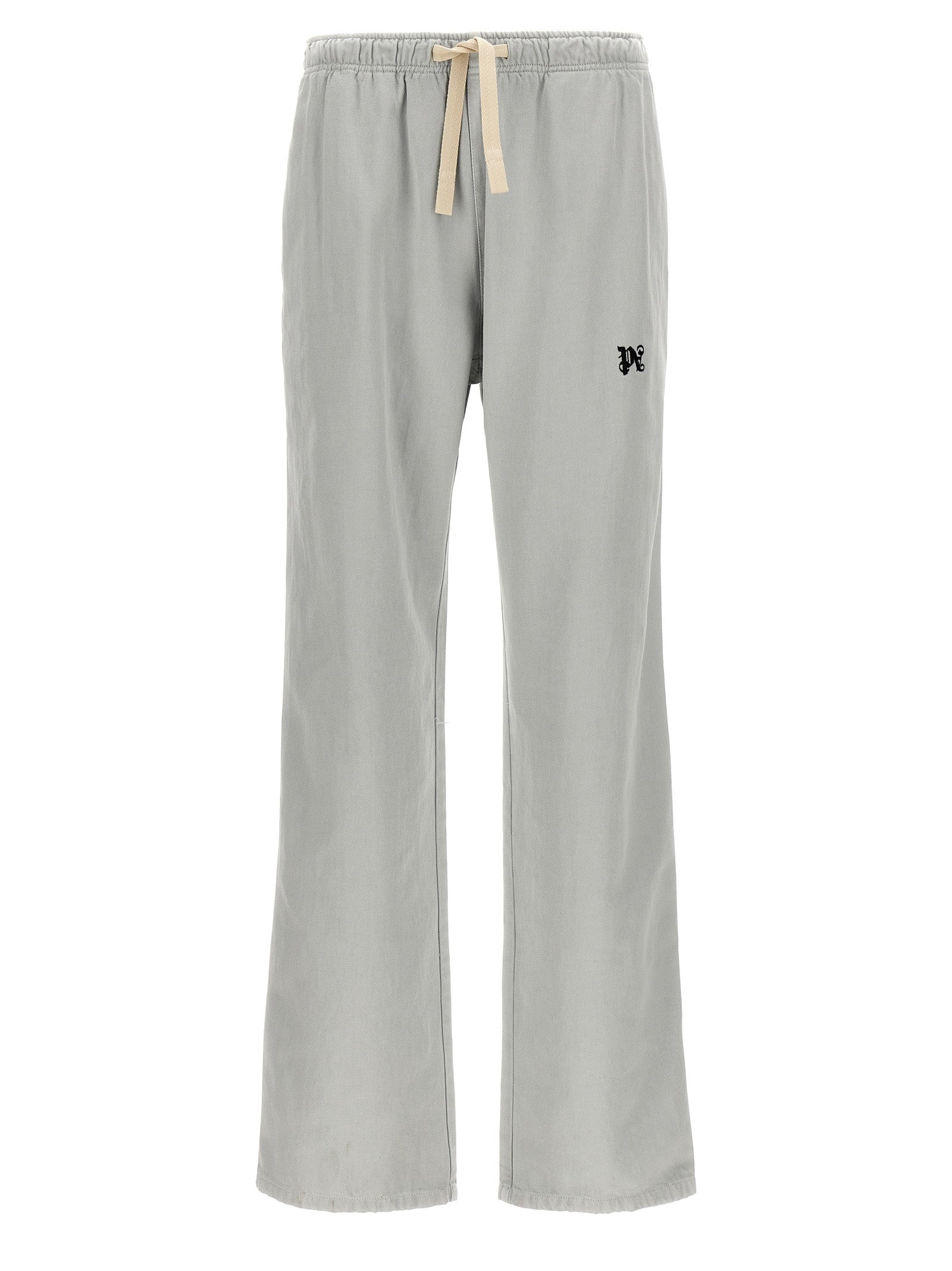 Palm Angels-Monogram Travel Pantaloni Grigio-Uomo