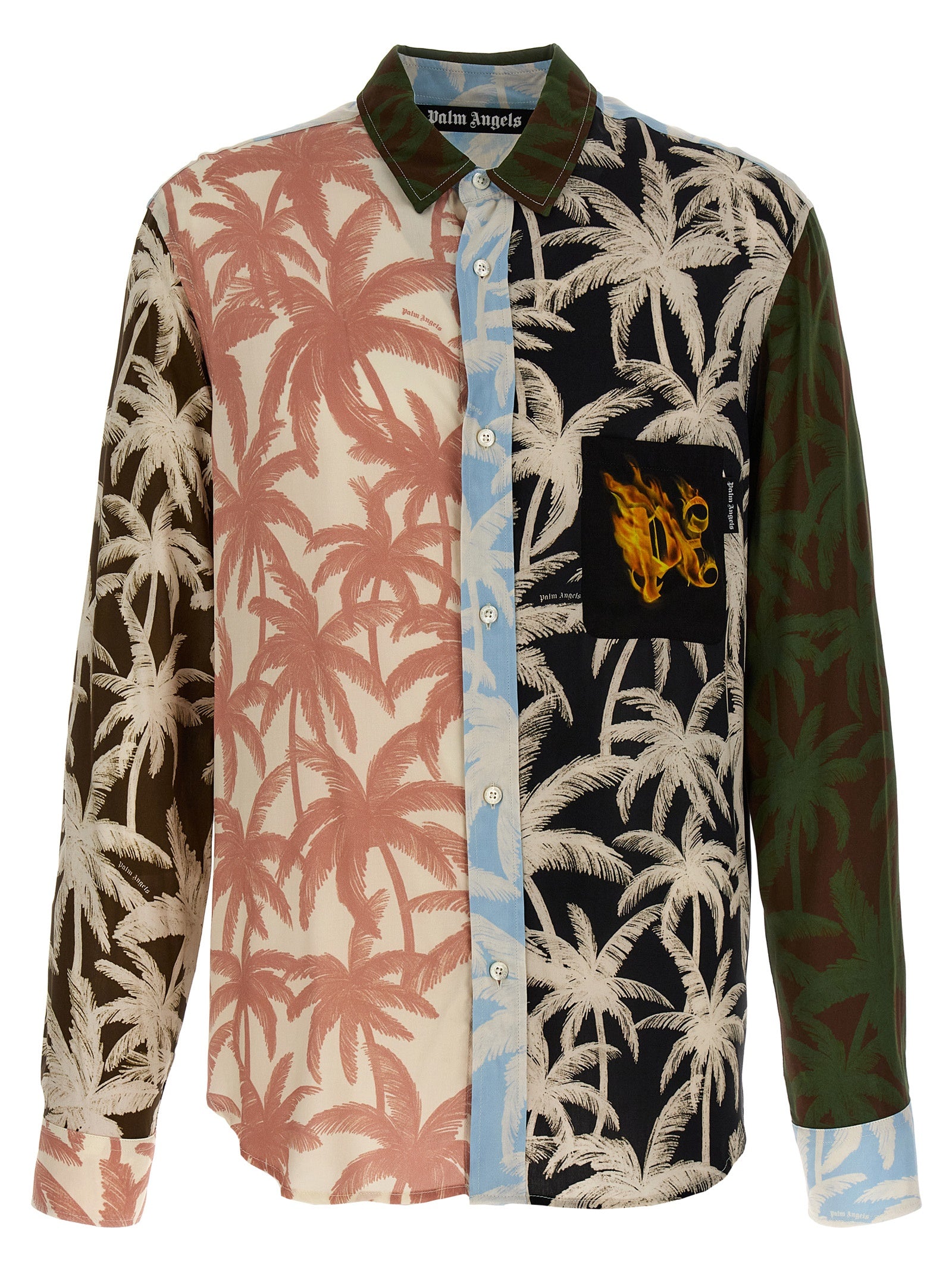 Palm Angels-Patchwork Palms Camicie Multicolor-Uomo