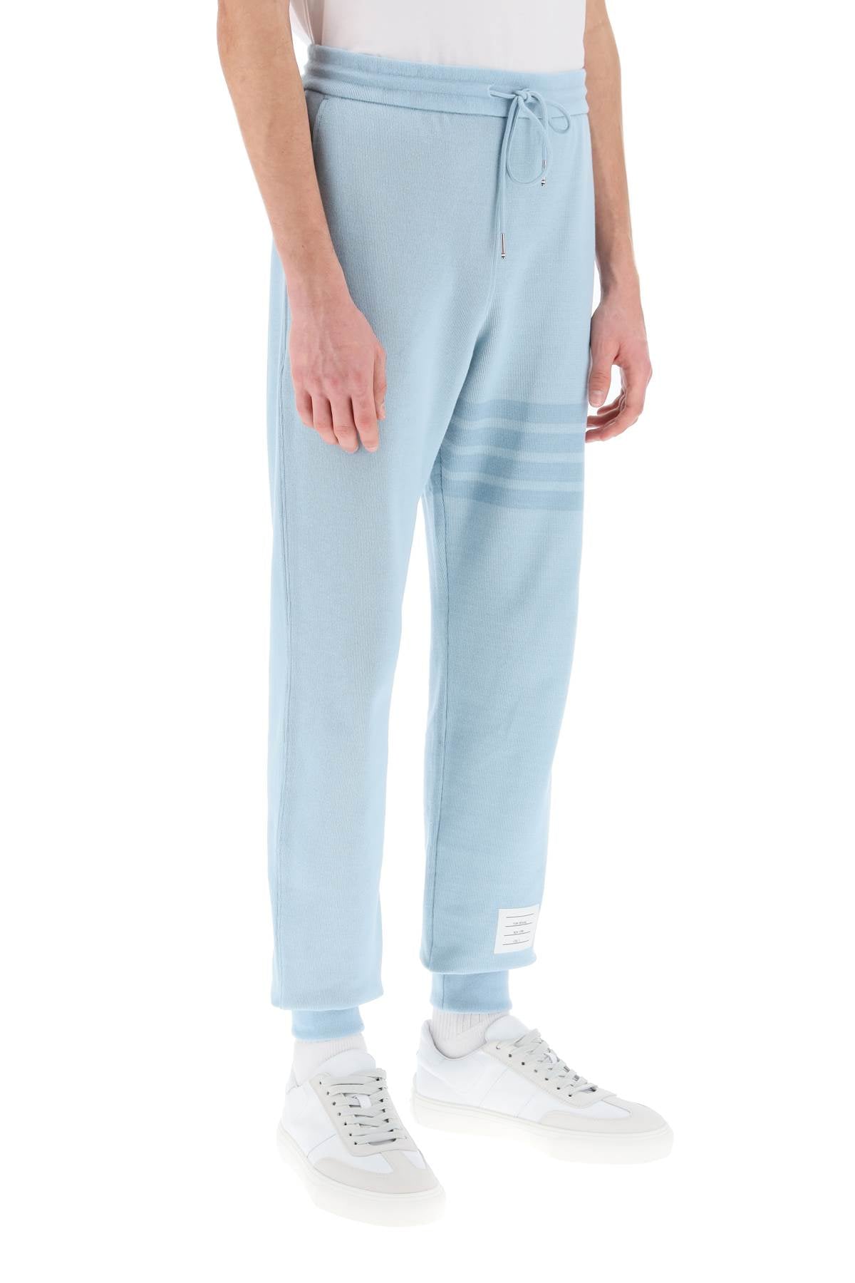 Thom Browne-Joggers 4 Bar In Maglia Di Cotone-Uomo