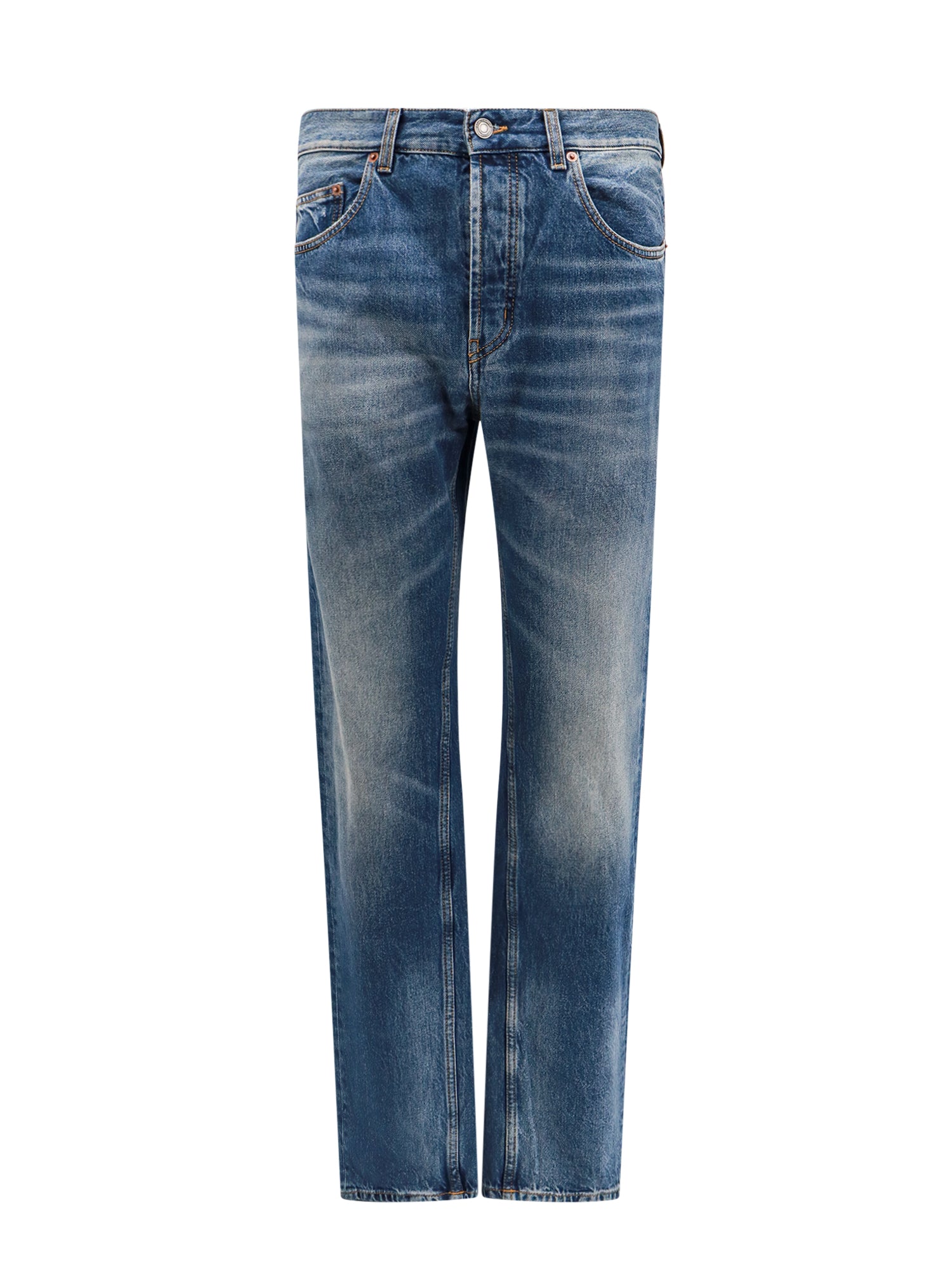 Saint Laurent-Jeans in cotone biologico con patch logo posteriore-Uomo