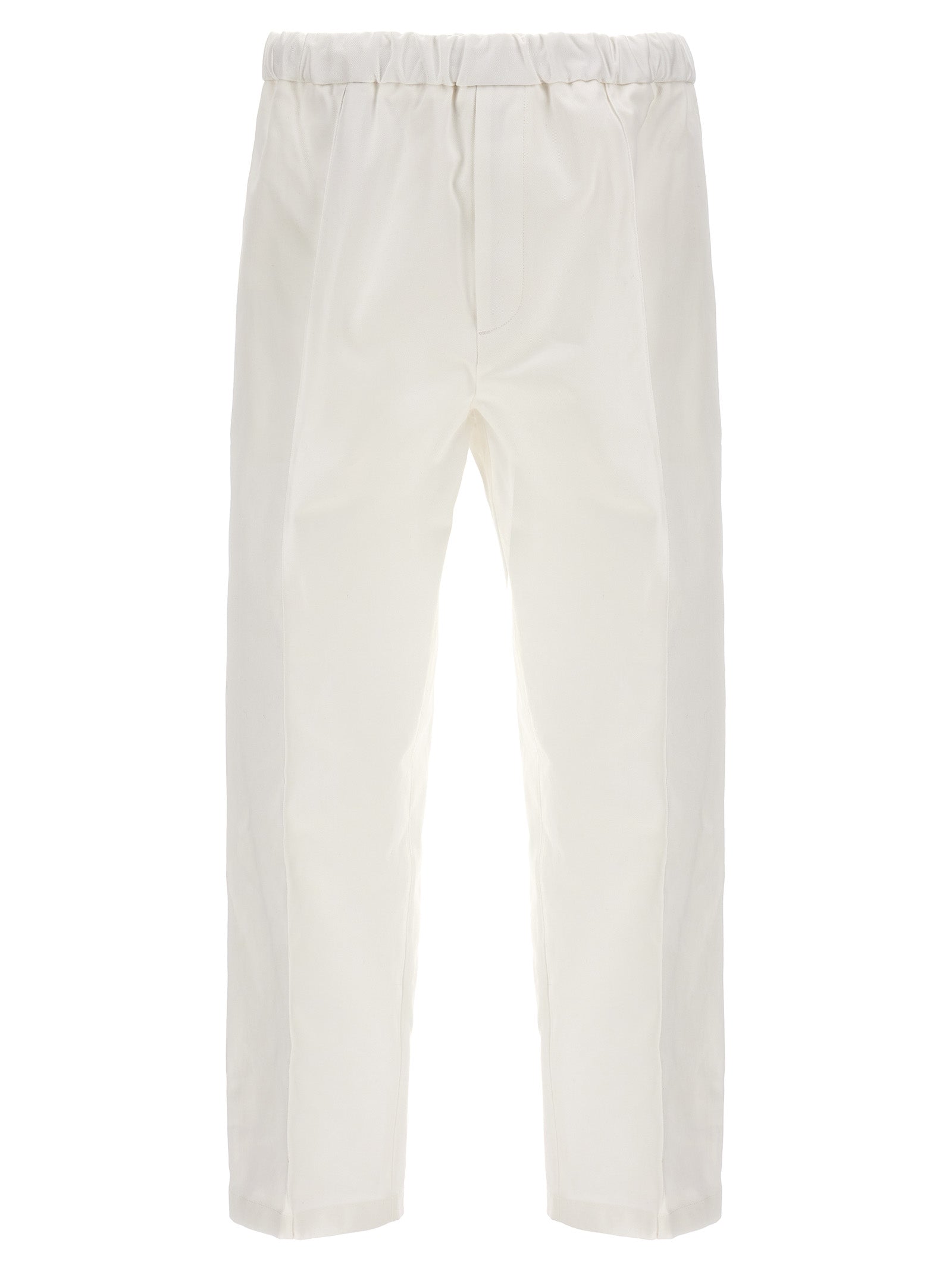 Jil Sander-Gabardine Trousers Pantaloni Bianco-Uomo