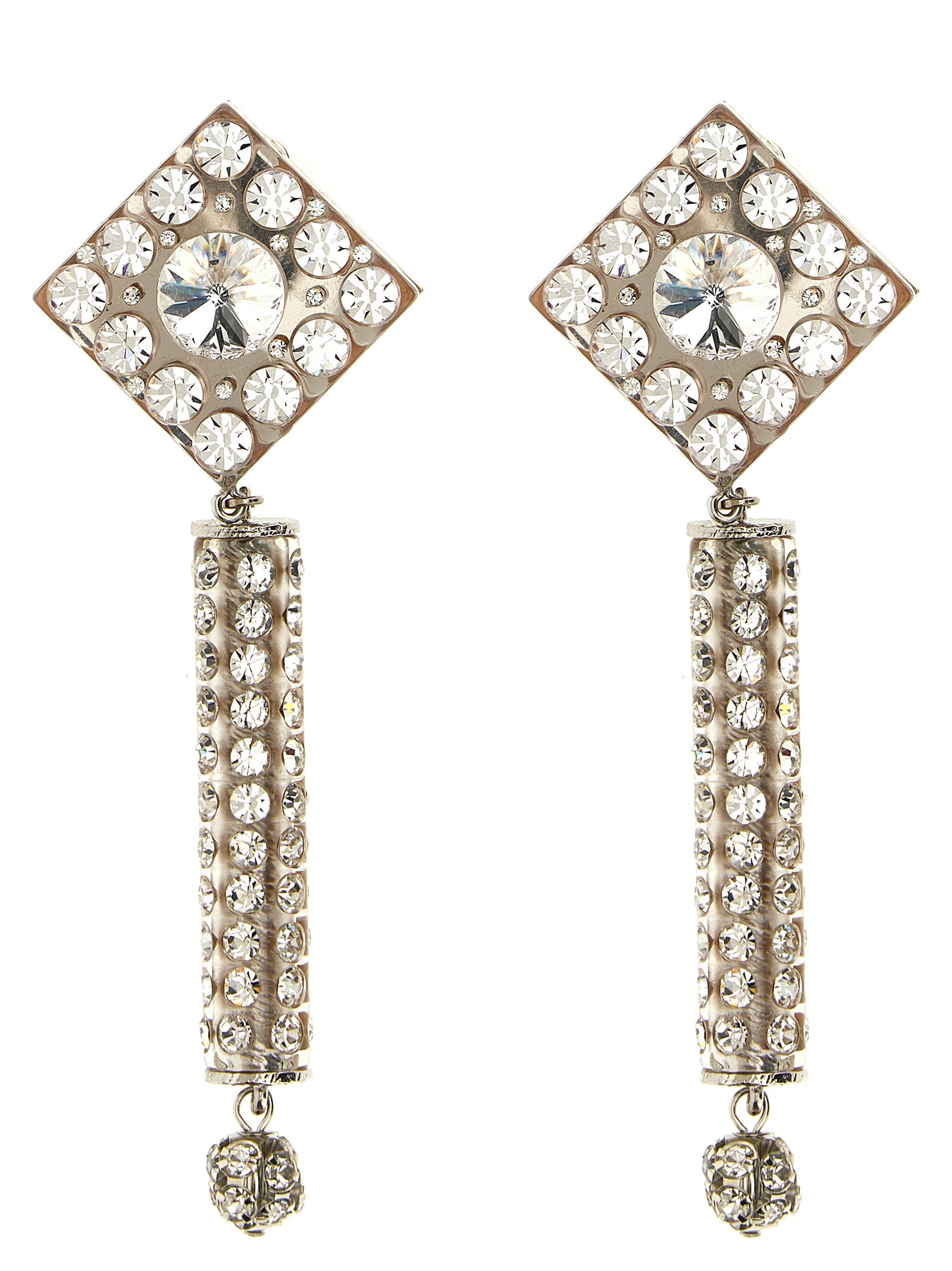 Alessandra Rich-Crystal Earrings Gioielli Silver-Donna