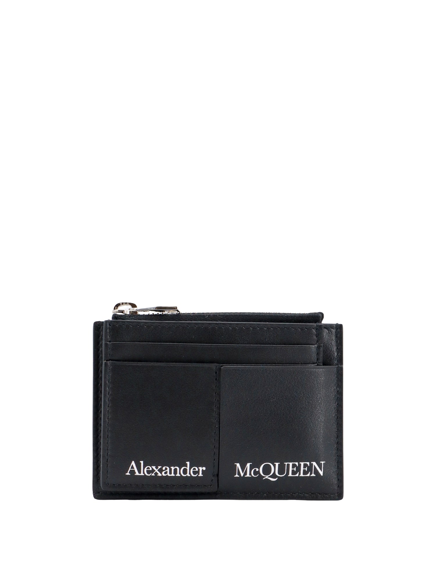 Alexander McQueen-Portacarte in pelle con stampa logo-Uomo