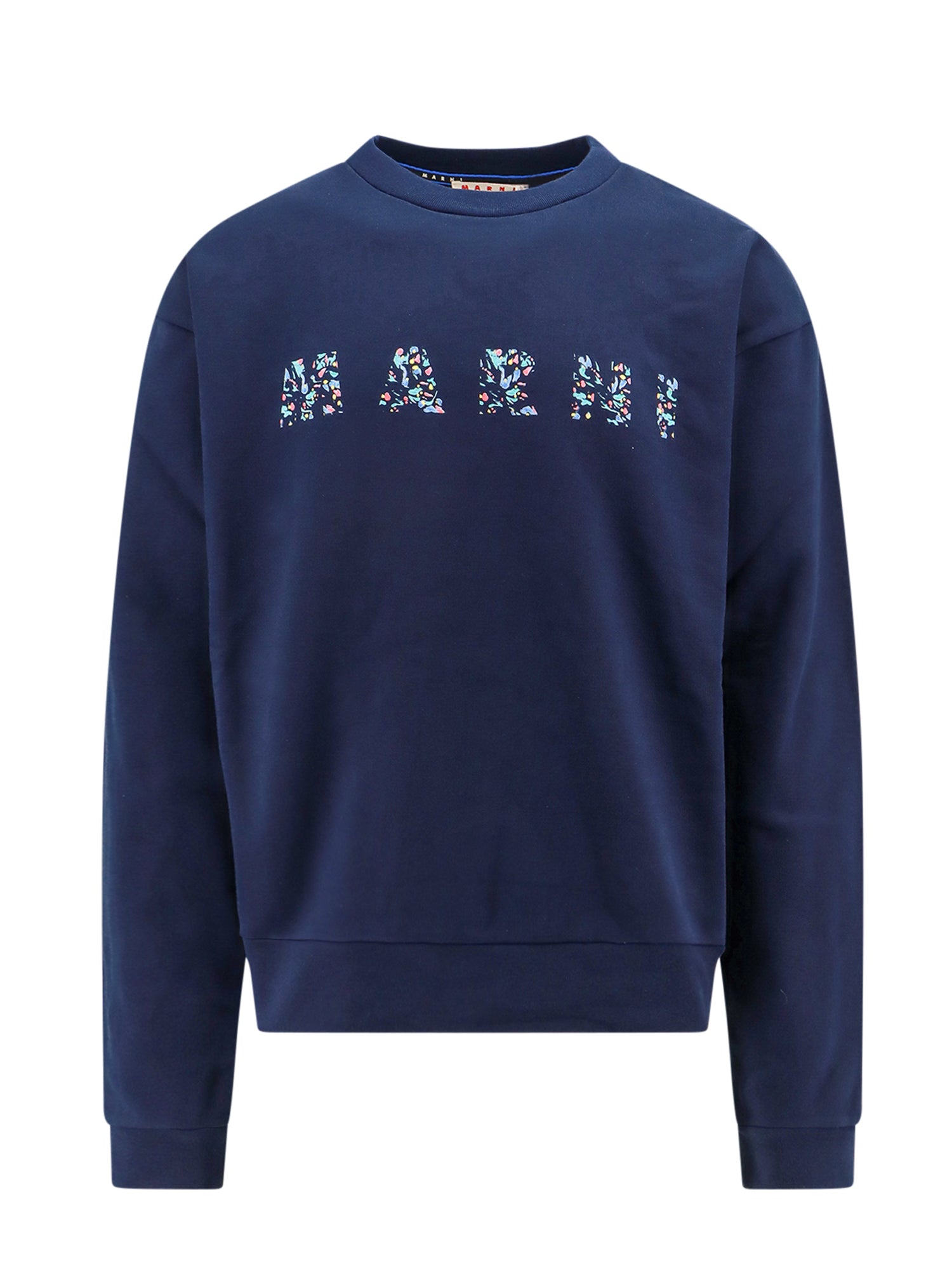 Marni-Felpa in cotone organico con Floral Logo frontale-Uomo