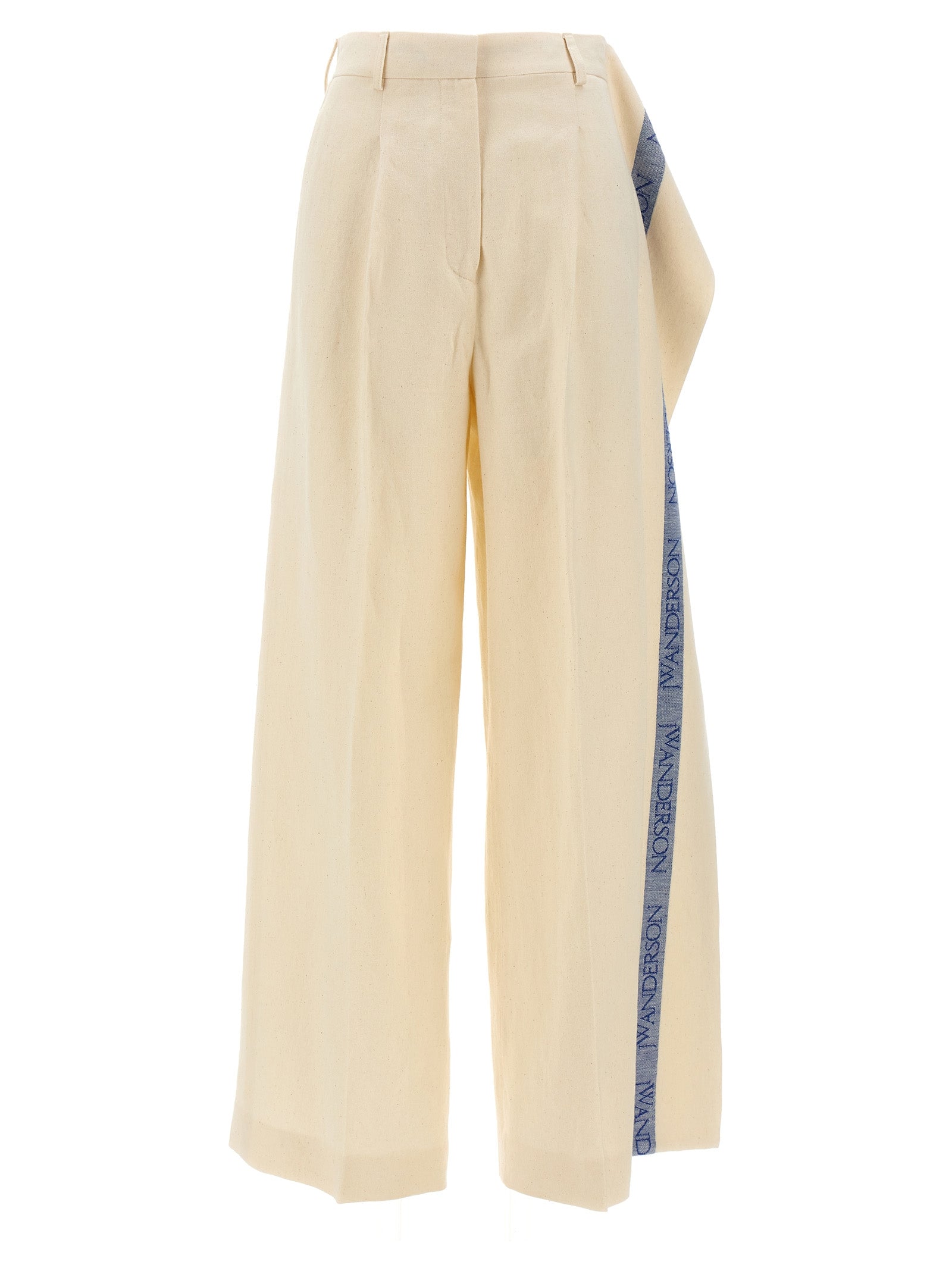 J. W. Anderson-Logo Band Panel Pantaloni Beige-Donna