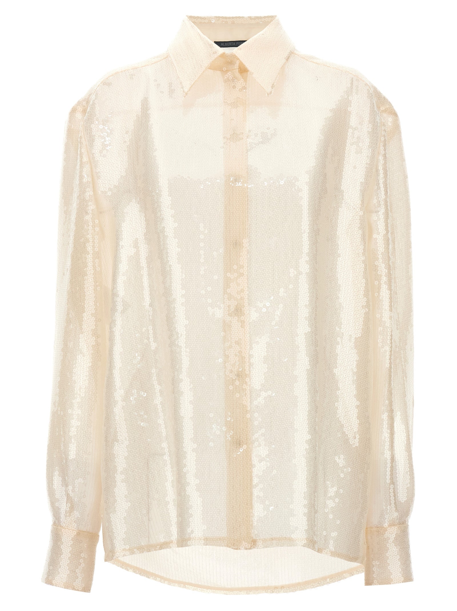 Alberta Ferretti-Sequin Shirt Camicie Bianco-Donna