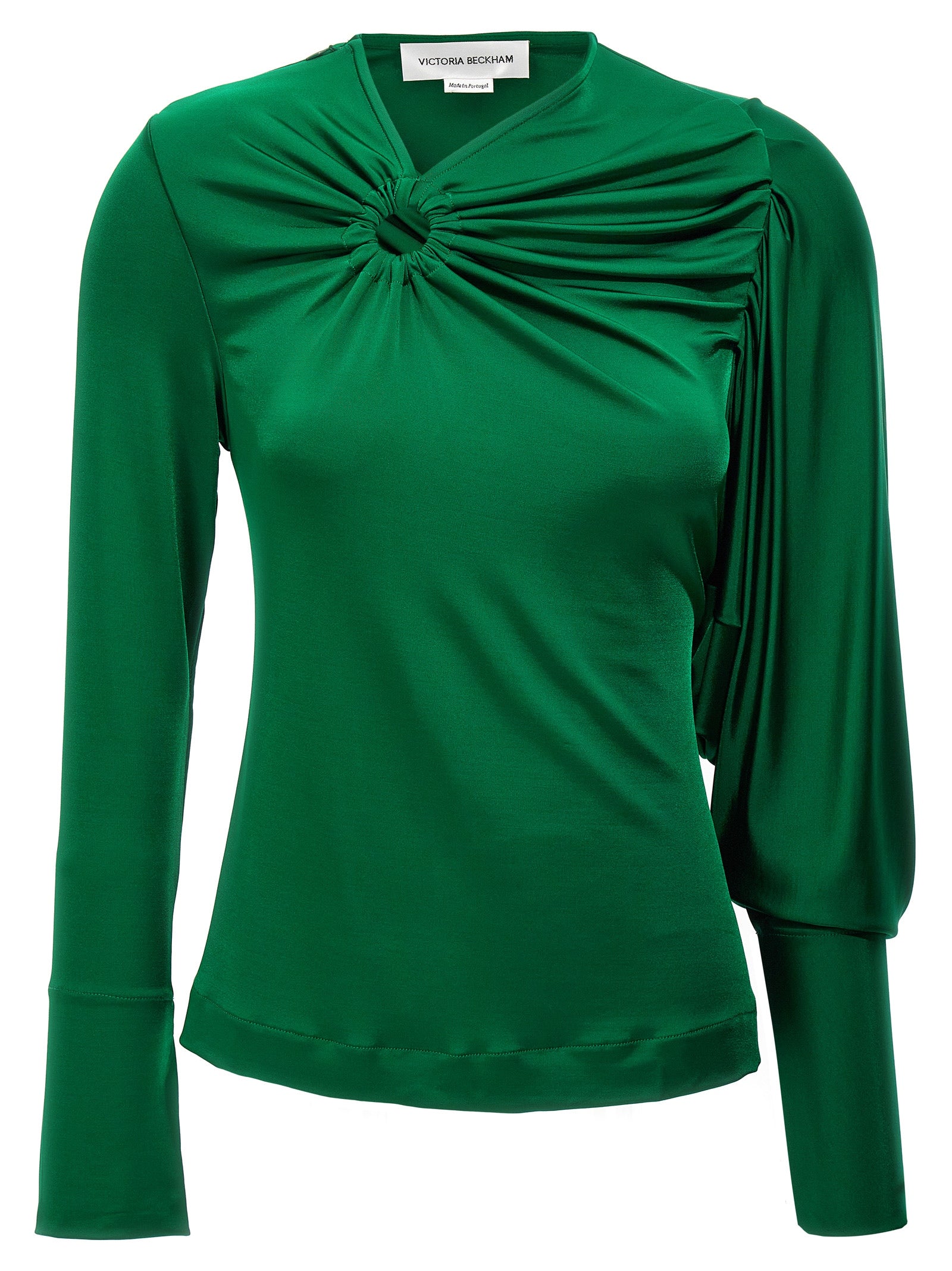 Victoria Beckham-Gathered Circle Detail Top Verde-Donna