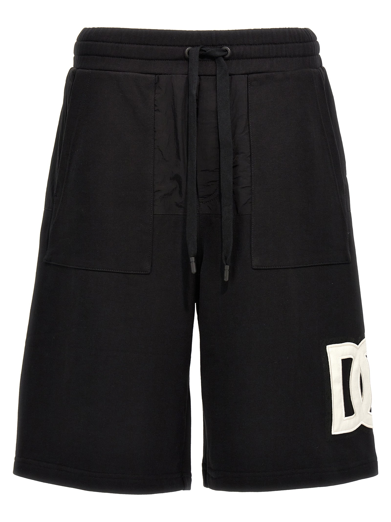 Dolce & Gabbana-Logo Bermuda Shorts Bermuda, Short Nero-Uomo