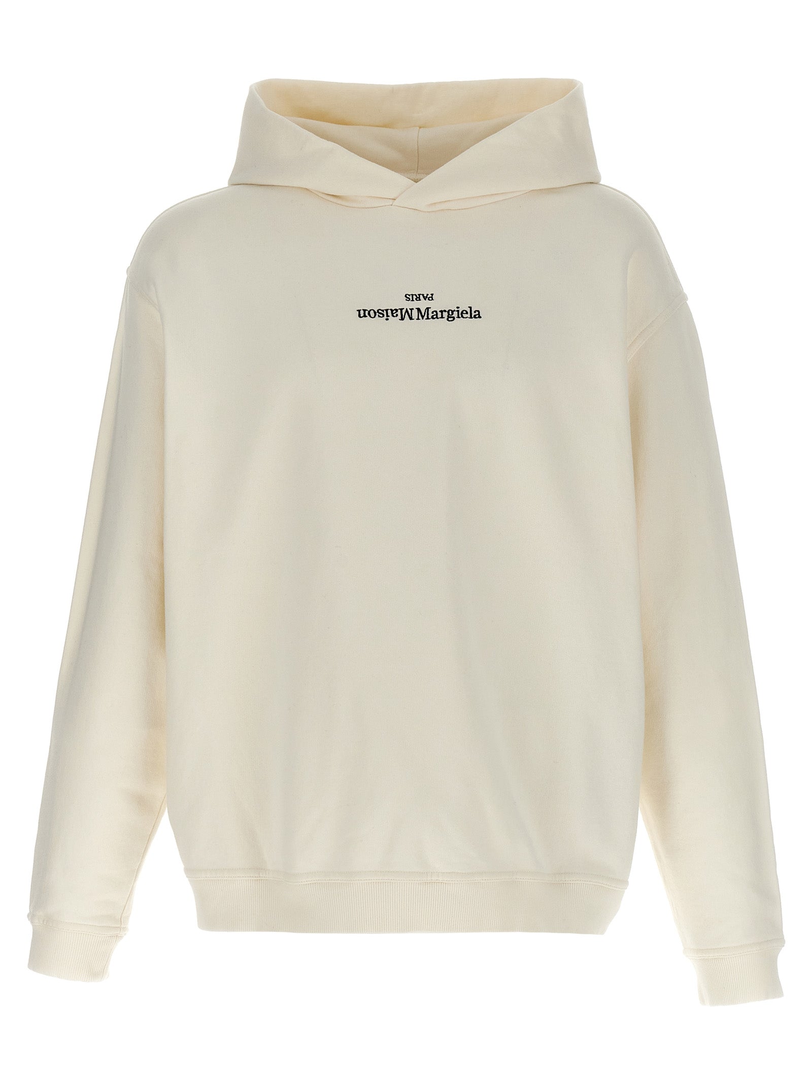 Maison Margiela-Logo Hoodie Felpe Bianco-Uomo