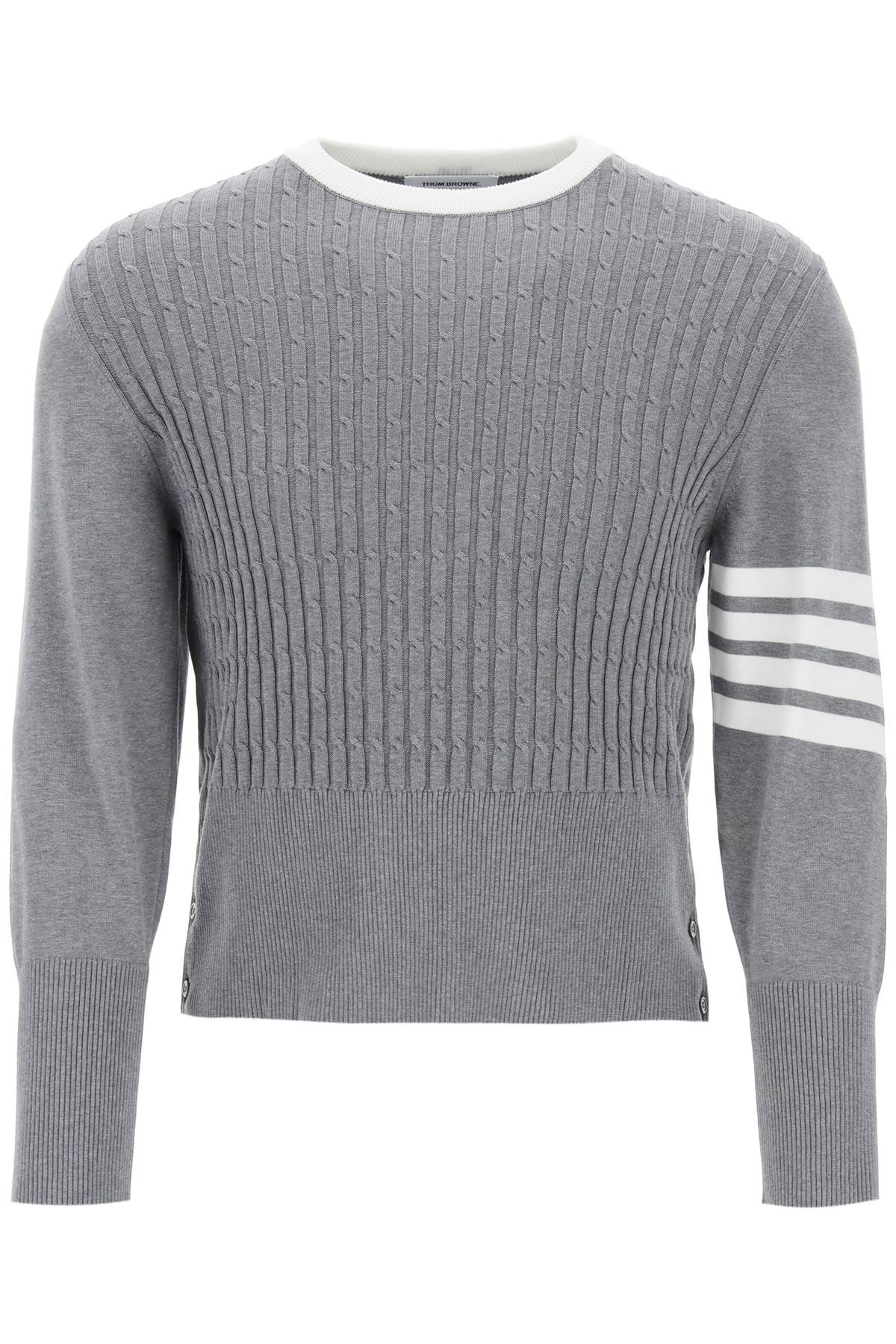 Thom Browne-Pullover 4 Bar In Cotone-Uomo