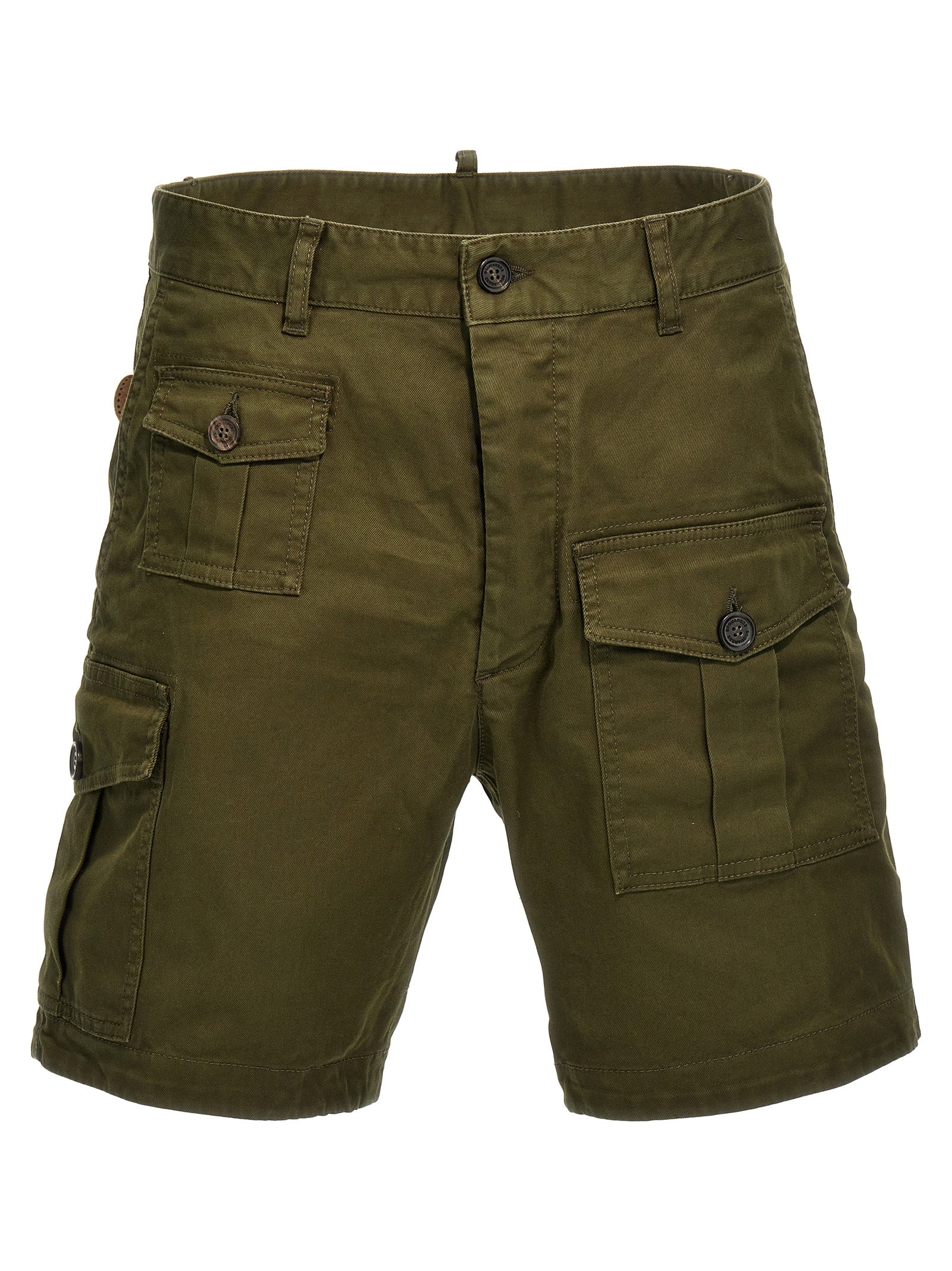 Dsquared2-Sexy Cargo Bermuda, Short Verde-Uomo