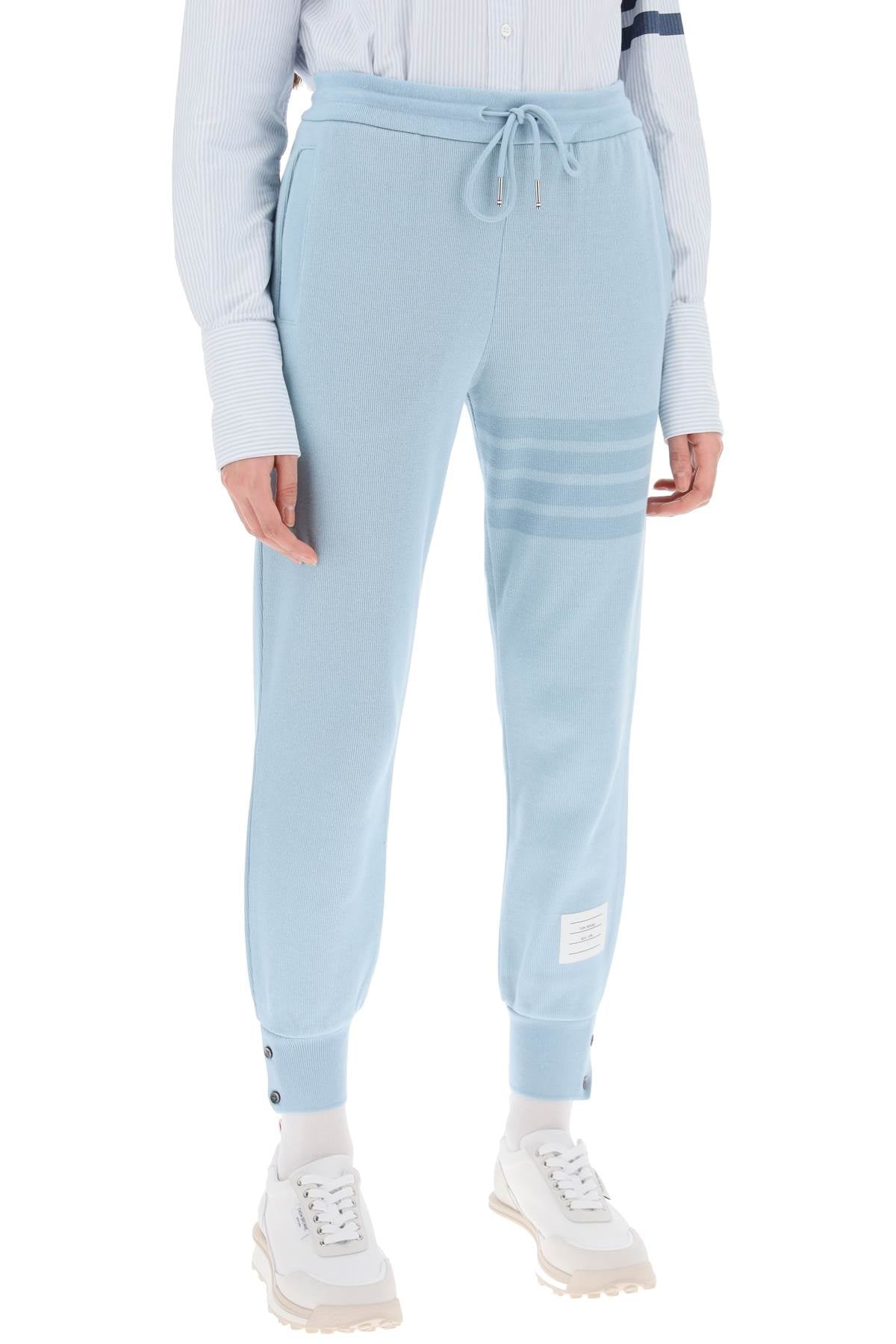 Thom Browne-Joggers 4 Bar In Maglia Di Cotone-Donna