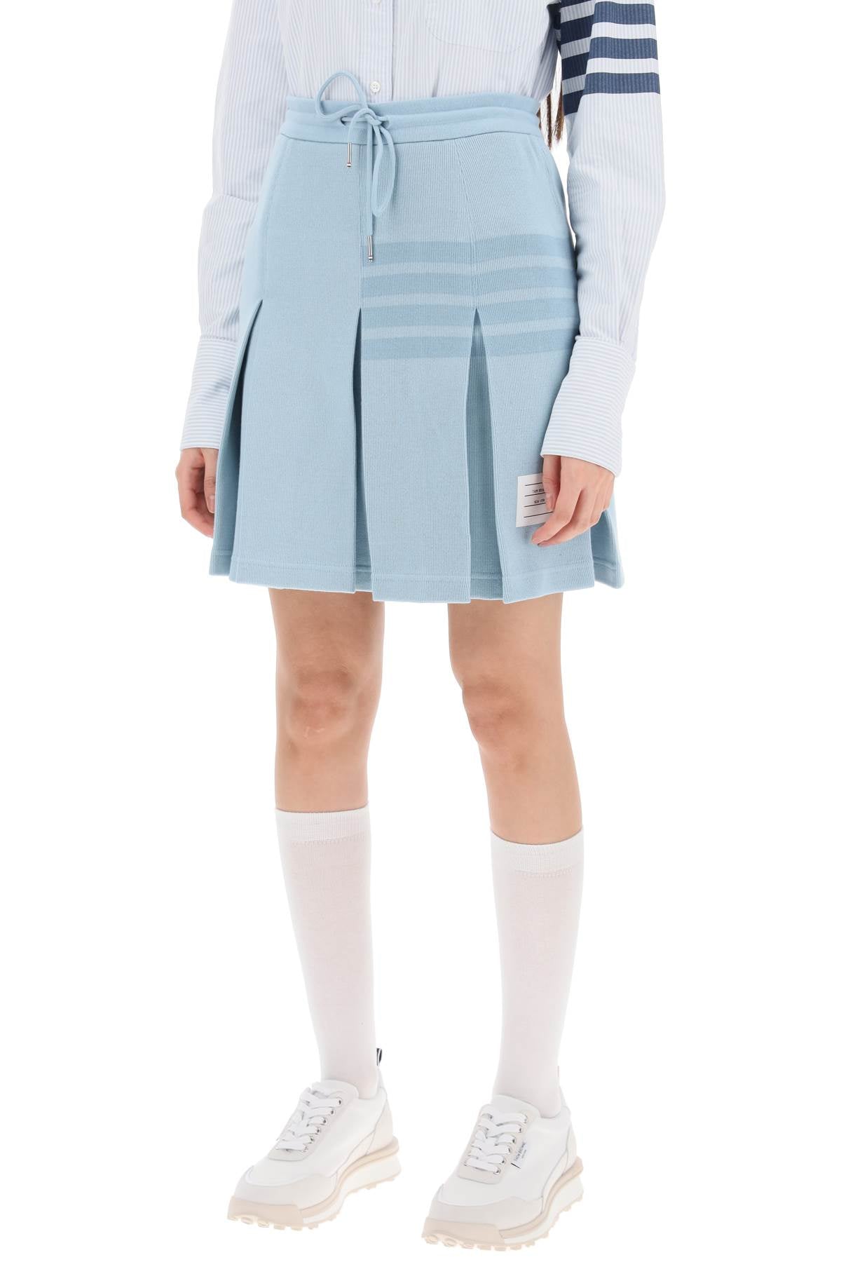 Thom Browne-Gonna A Pieghe 4 Bar In Maglia-Donna