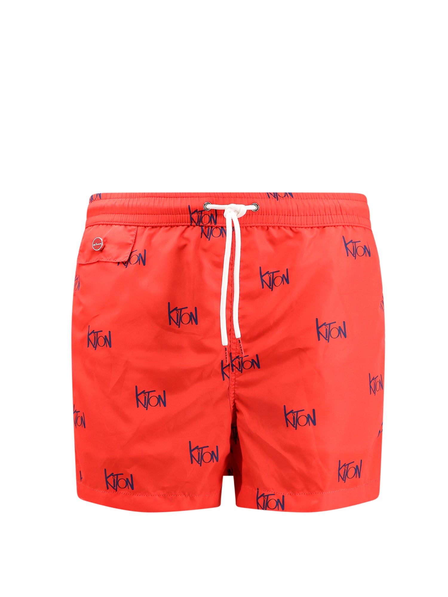 Kiton-Boxer mare in nylon con logo all-over-Uomo