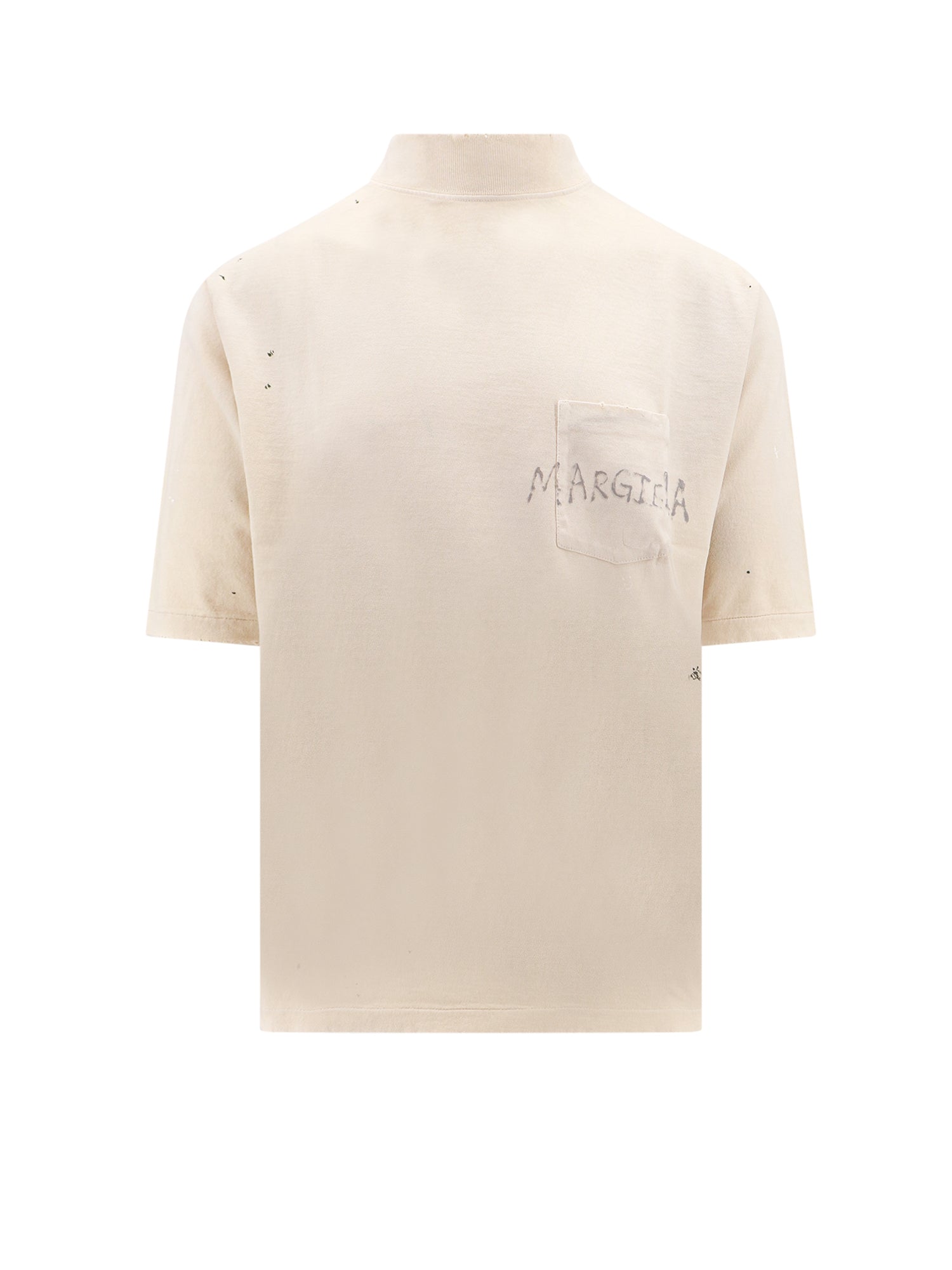 Maison Margiela-T-shirt in cotone con stampa logo frontale-Uomo