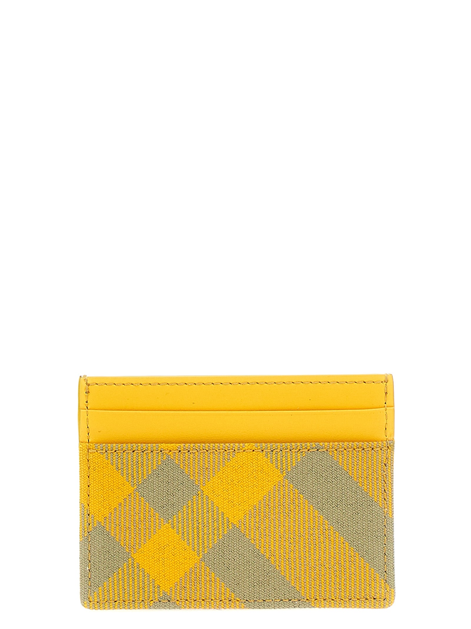 Burberry-Check Card Holder Portafogli Giallo-Uomo