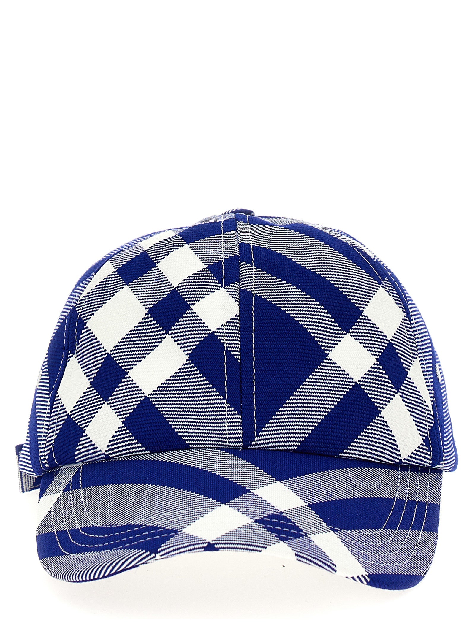 Burberry-Check Cap Cappelli Blu-Donna