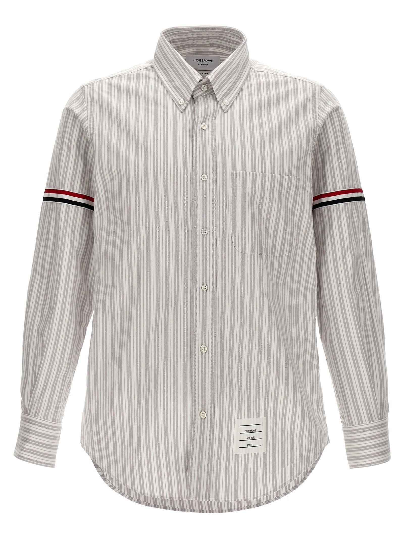 Thom Browne-Striped Shirt Camicie Grigio-Uomo