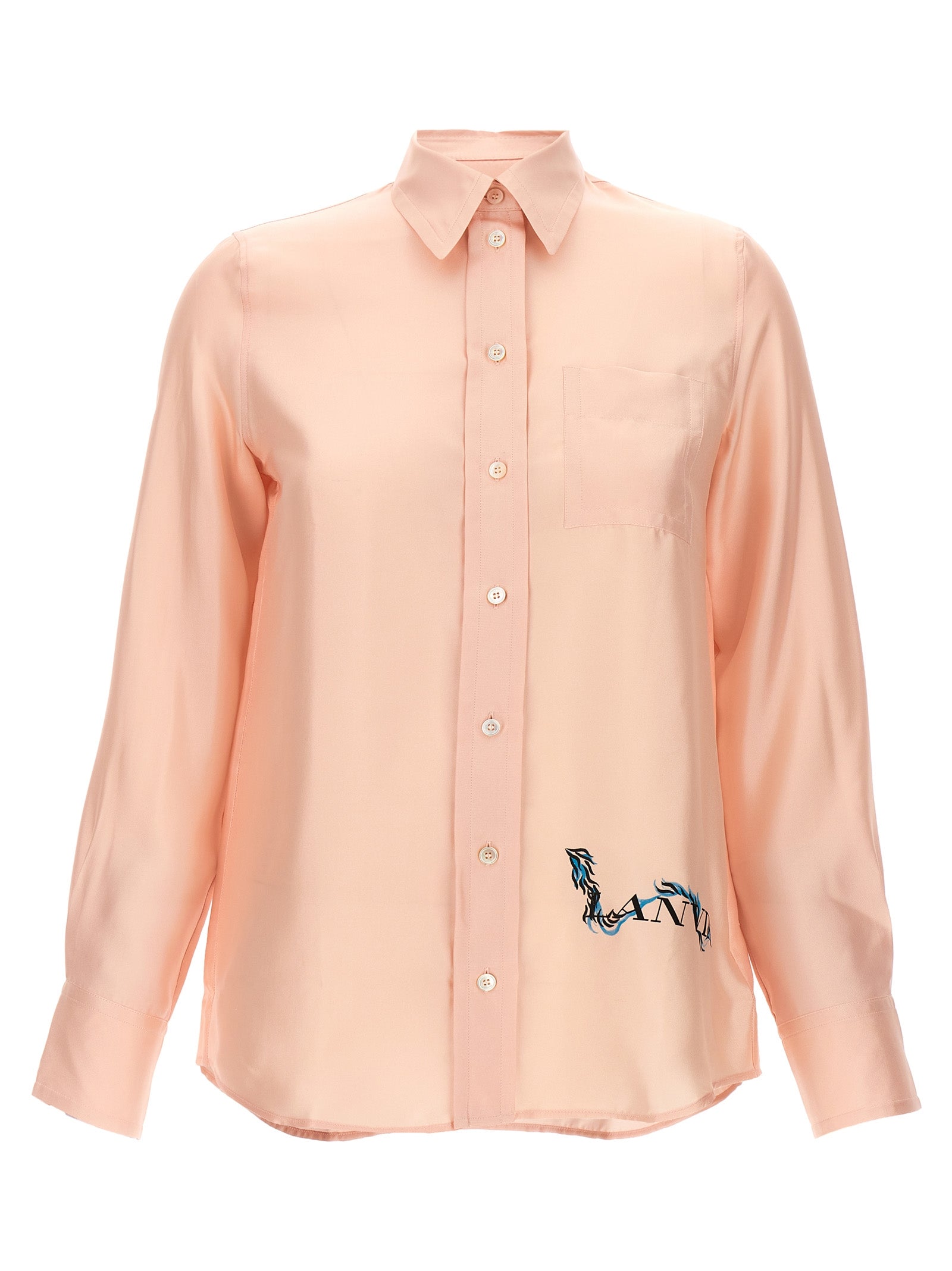 Lanvin-Logo Print Shirt Camicie Rosa-Donna