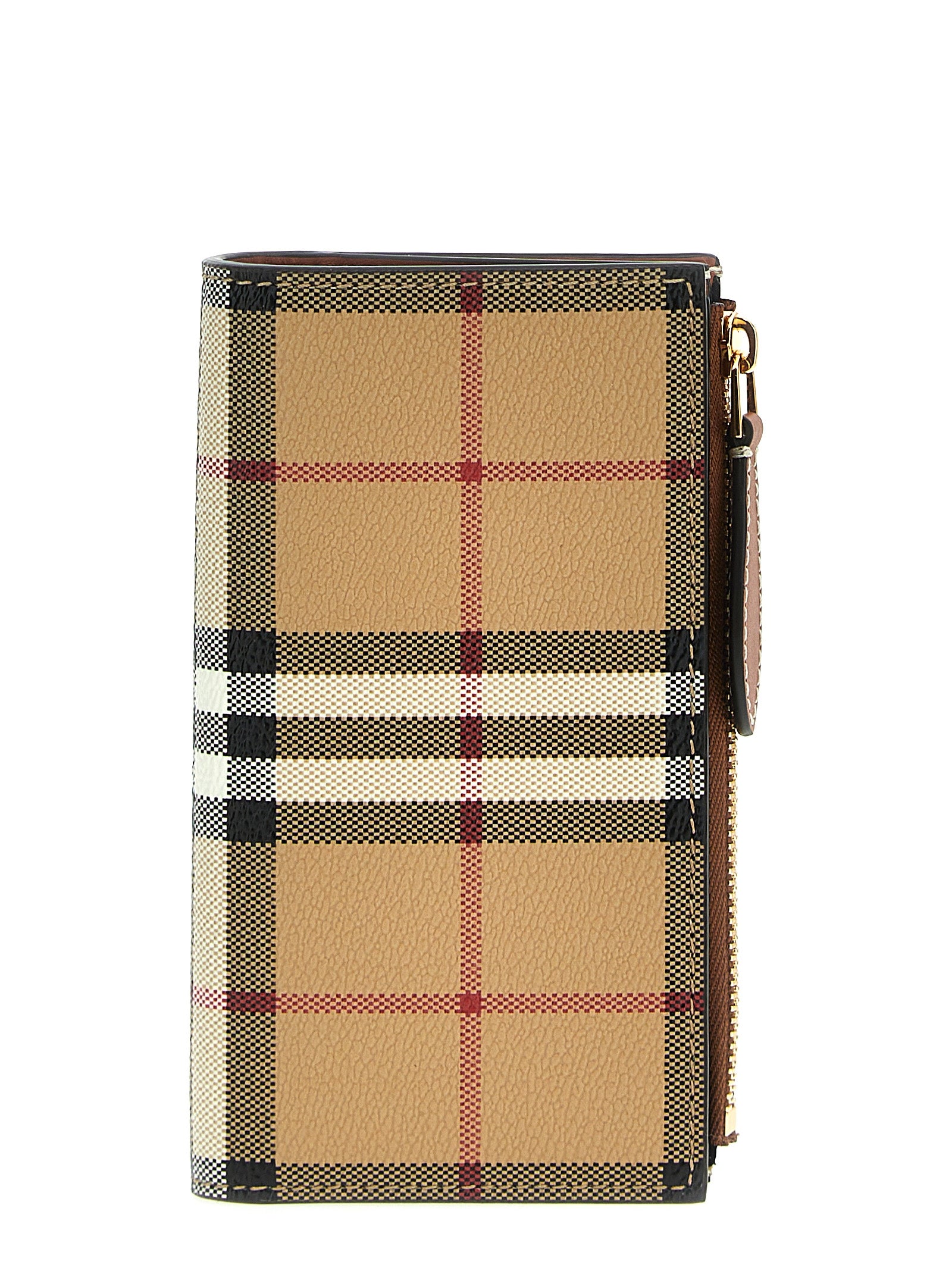 Burberry-Check Wallet Portafogli Beige-Donna