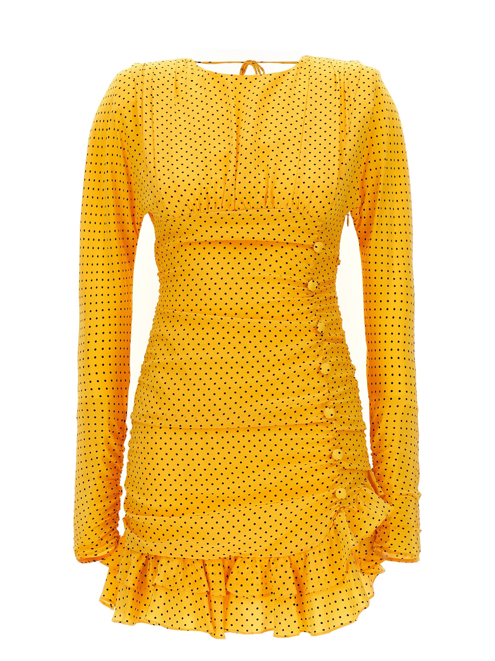 Alessandra Rich-Polka Dot Mini Dress Abiti Giallo-Donna