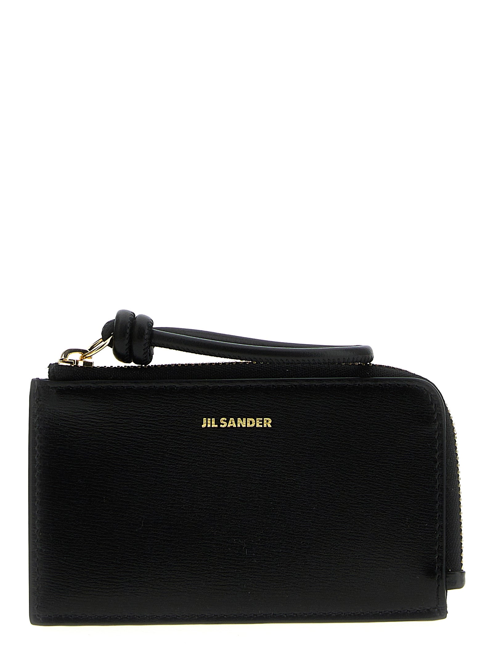 Jil Sander-Logo Wallet Portafogli Nero-Donna