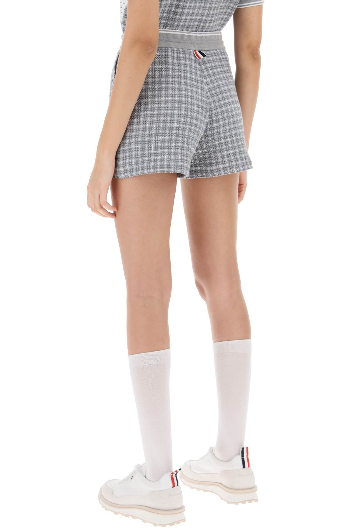 Thom Browne-Shorts Sportivi In Tweed A Quadri-Donna