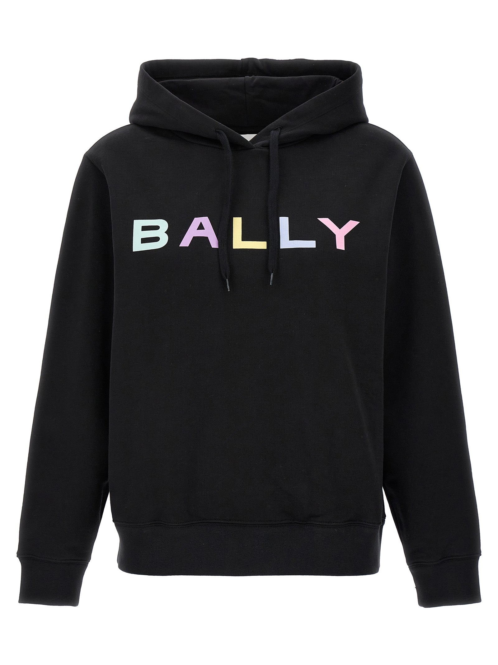 Bally-Logo Hoodie Felpe Nero-Donna