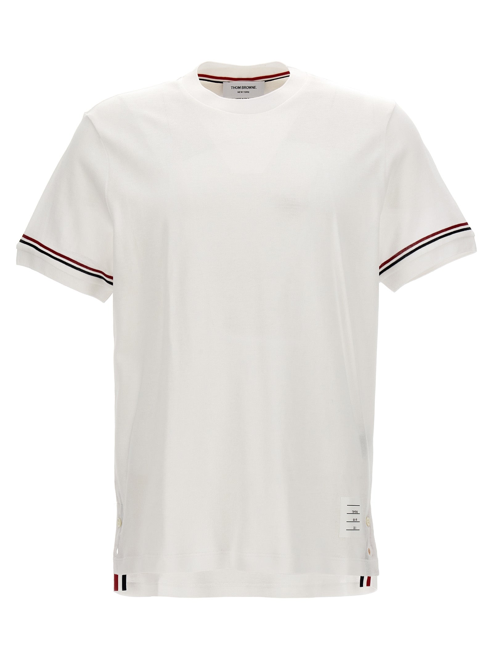 Thom Browne-Rwb T Shirt Bianco-Uomo