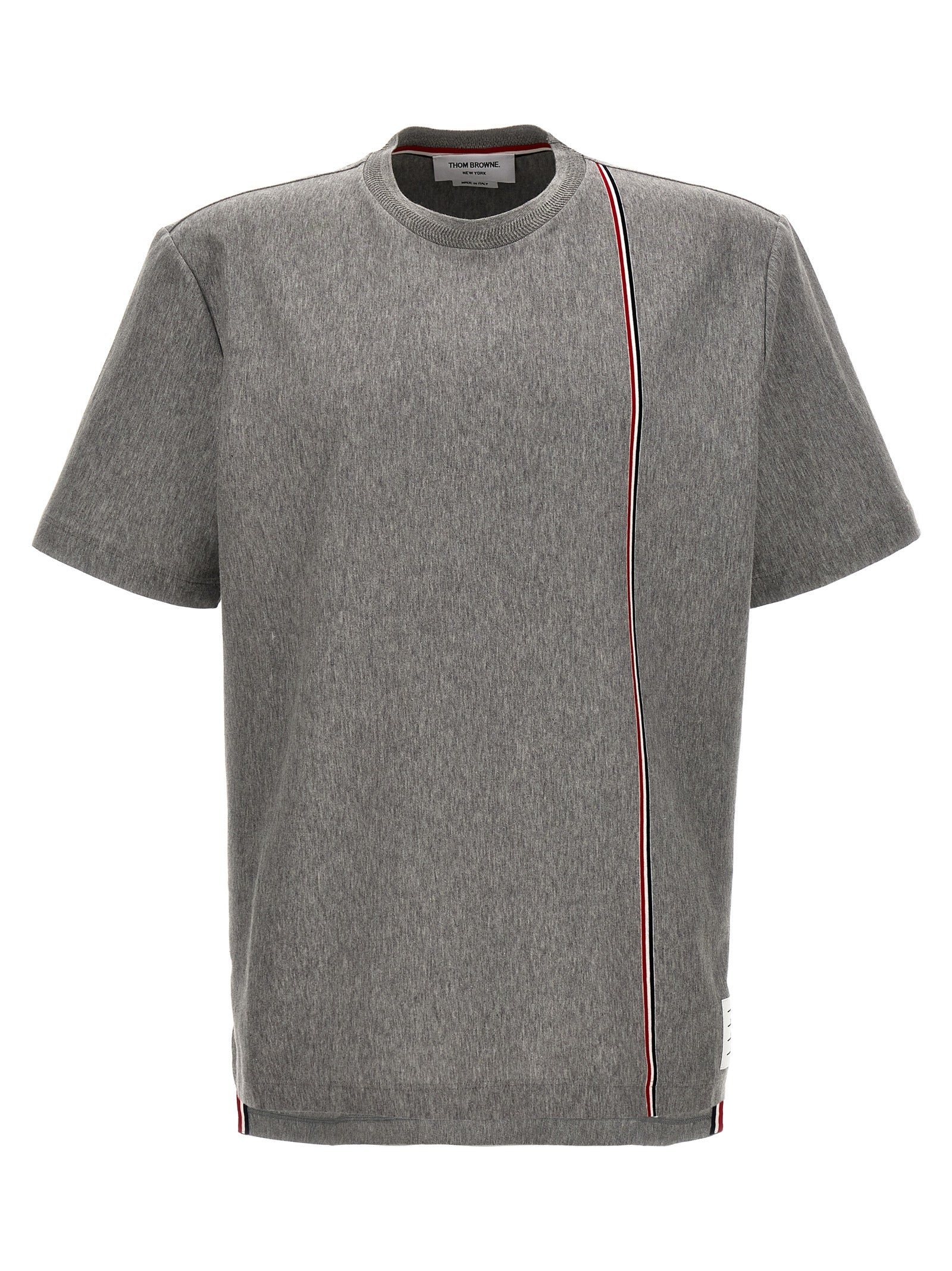 Thom Browne-Rwb T Shirt Grigio-Uomo