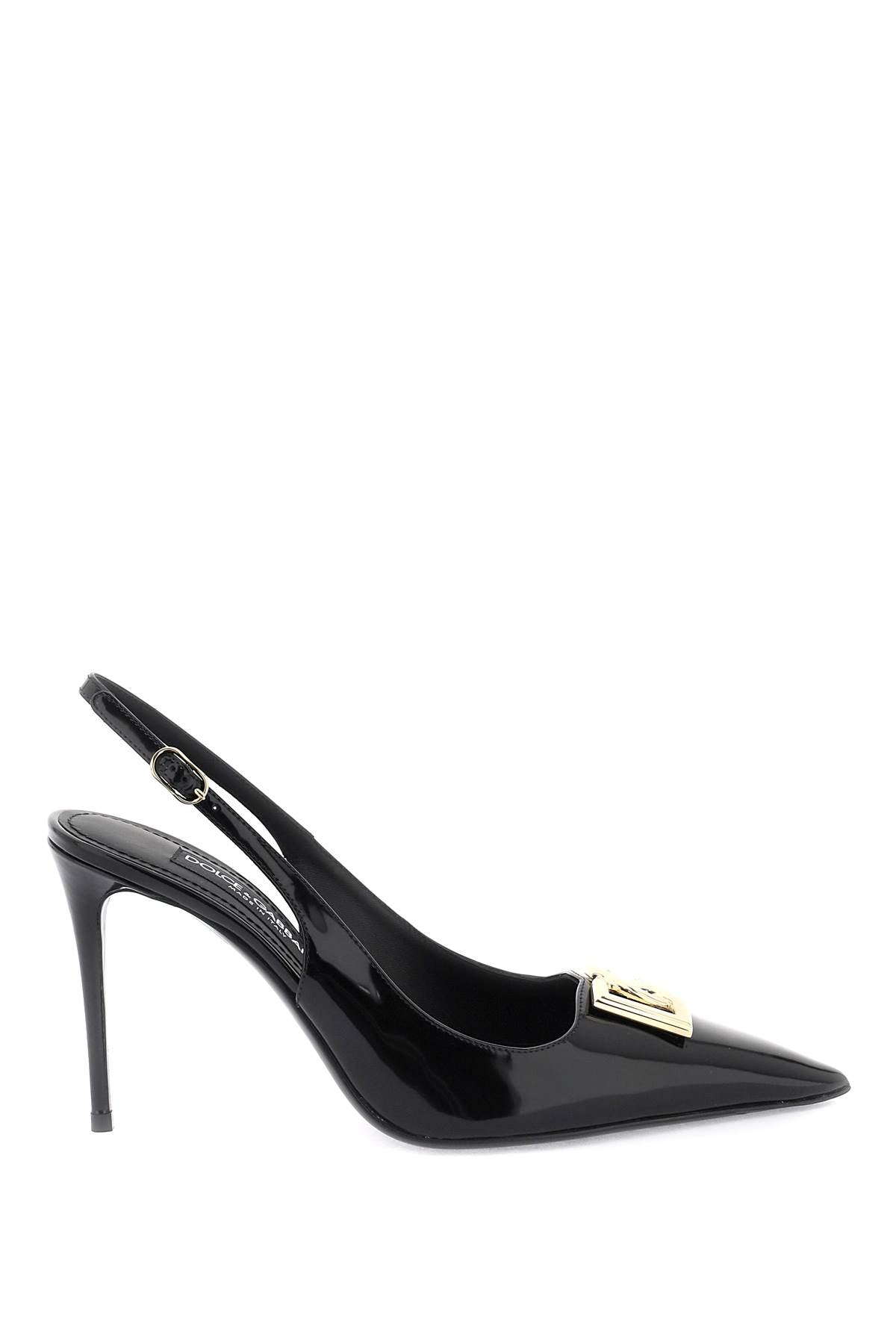 Dolce & Gabbana-Décolleté Slingback Lollo In Pelle Lucida-Donna