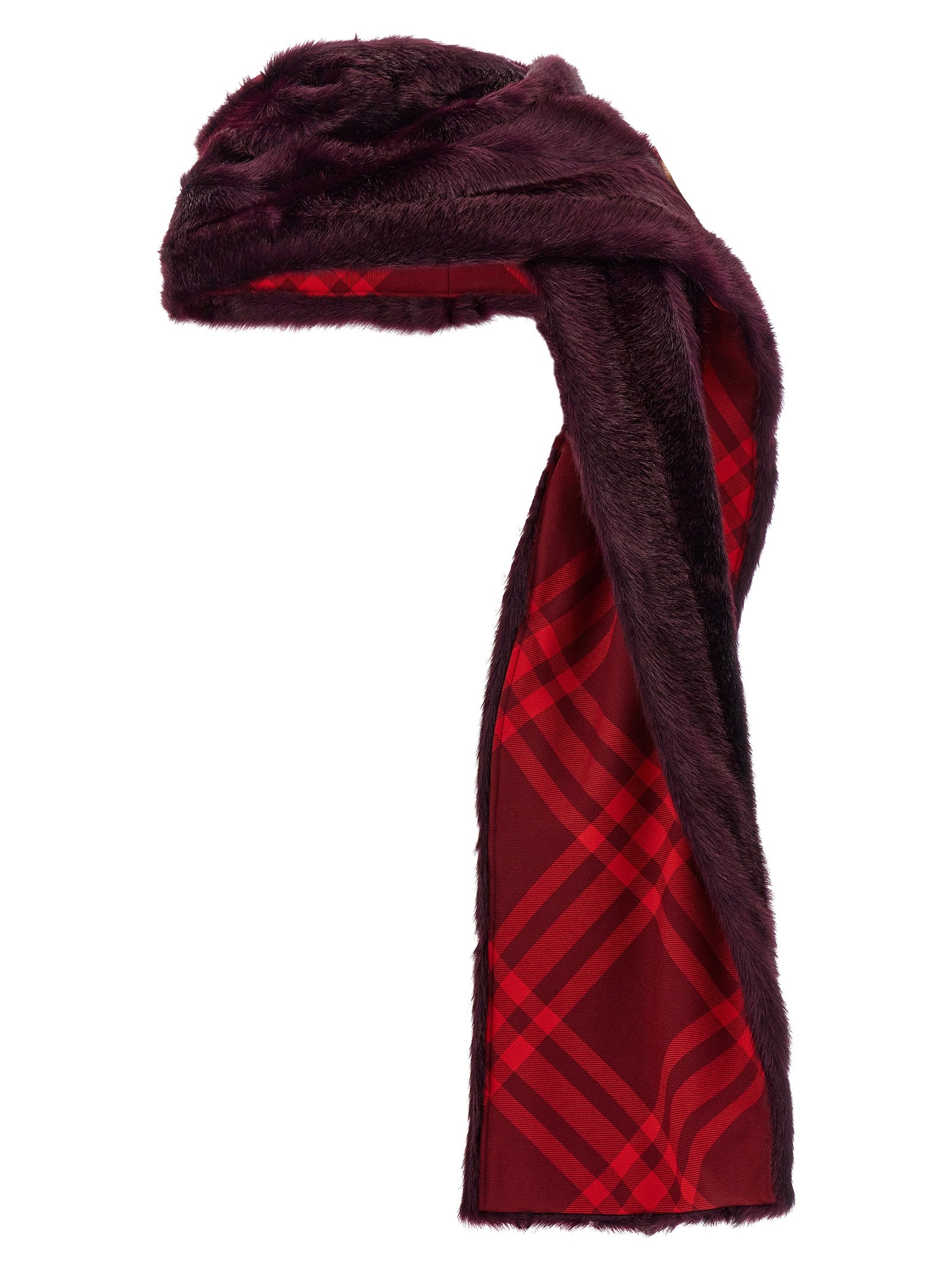 Burberry-Eco Fur Hooded Scarf Sciarpe Multicolor-Donna