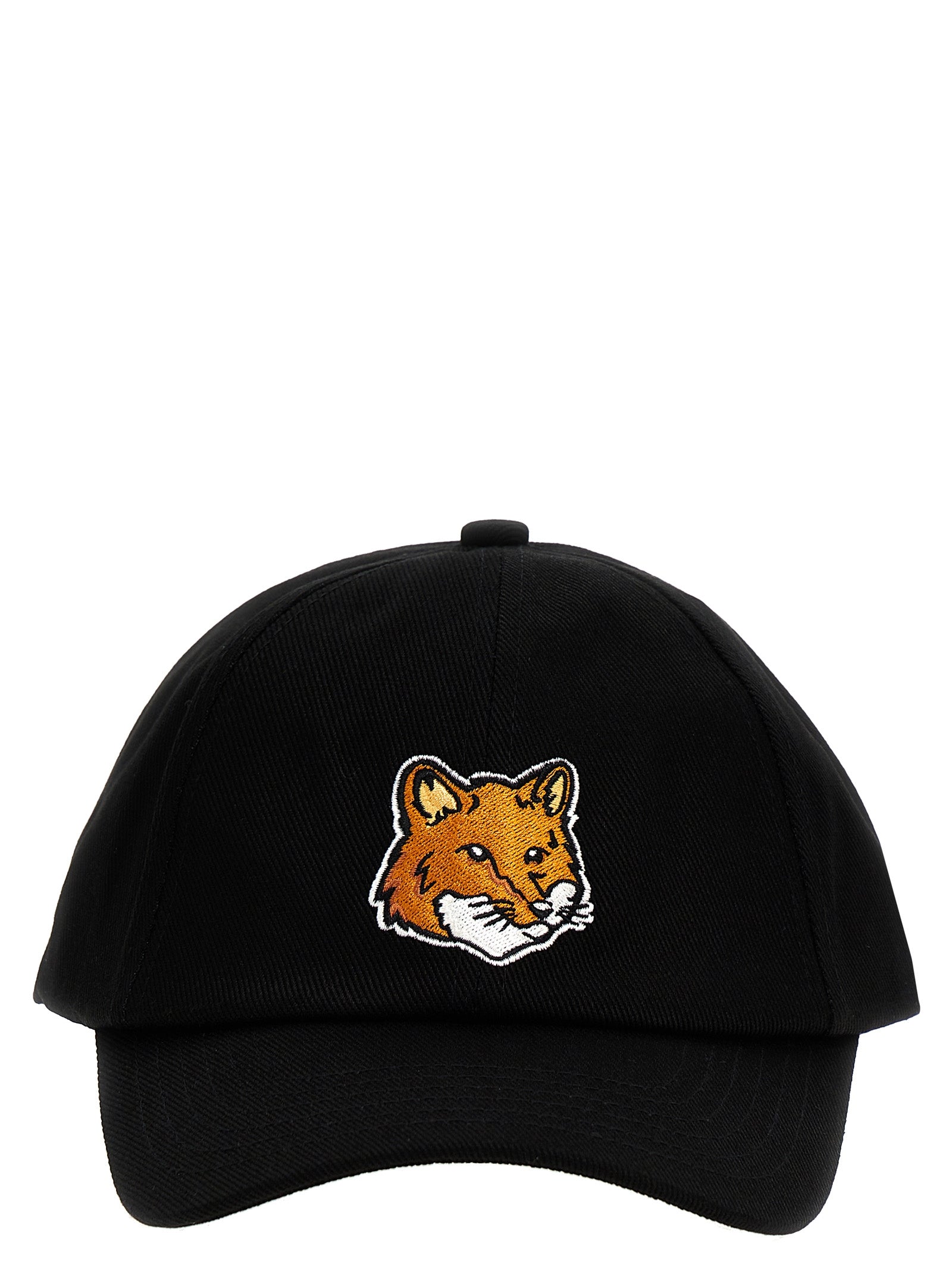 Maison Kitsune-Large Fox Head Cappelli Nero-Uomo