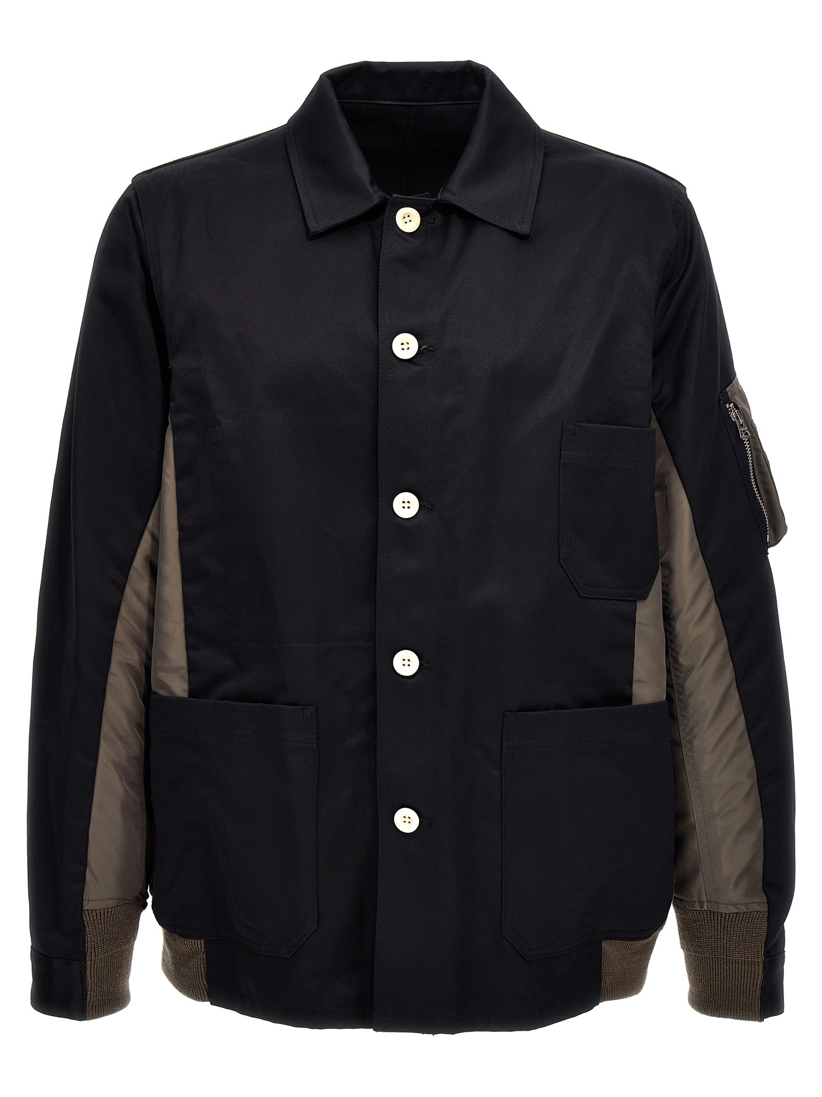 Sacai-Nylon Insert Jacket Giacche Blu-Uomo