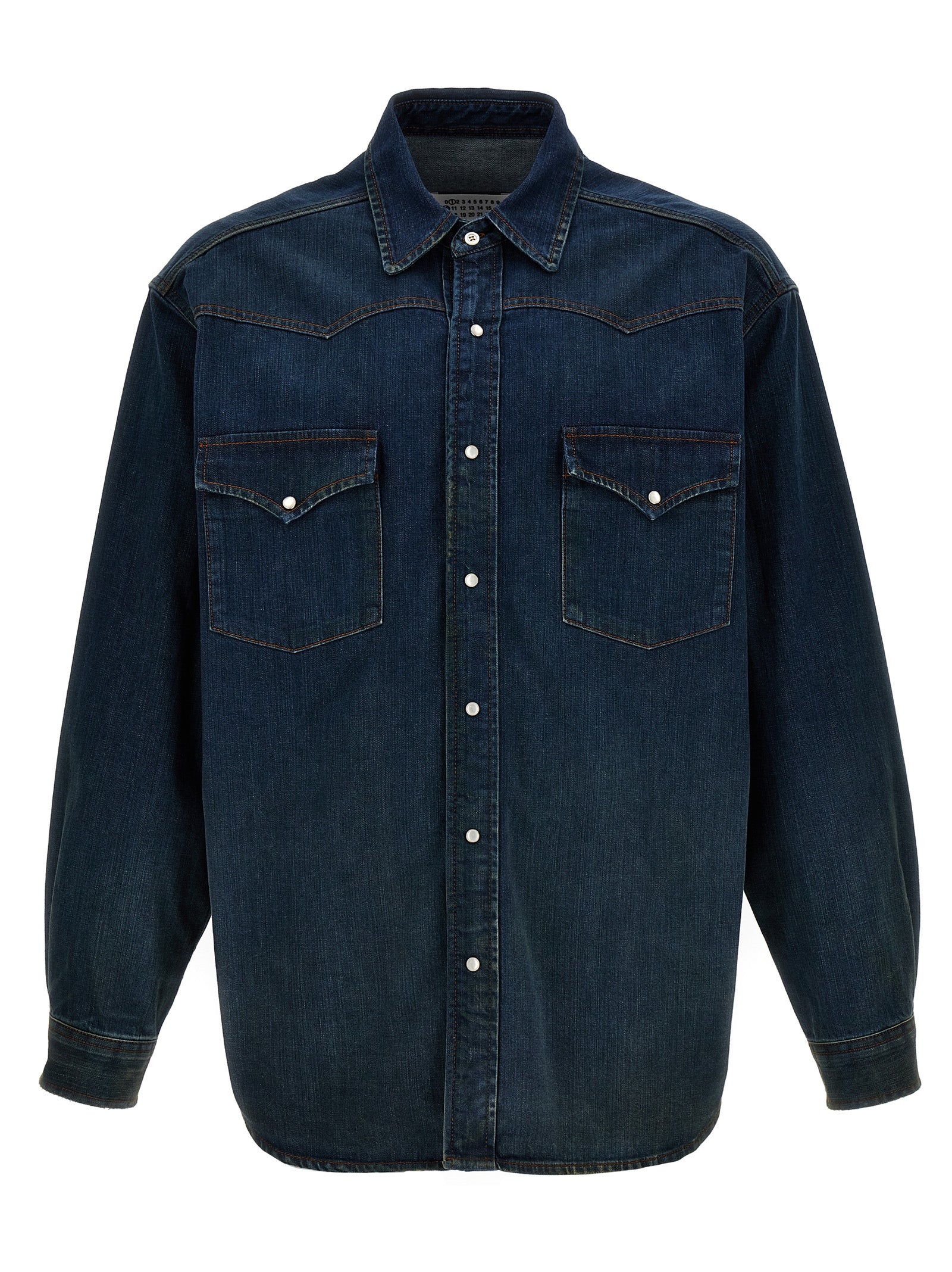 Maison Margiela-Americana Wash Camicie Blu-Uomo