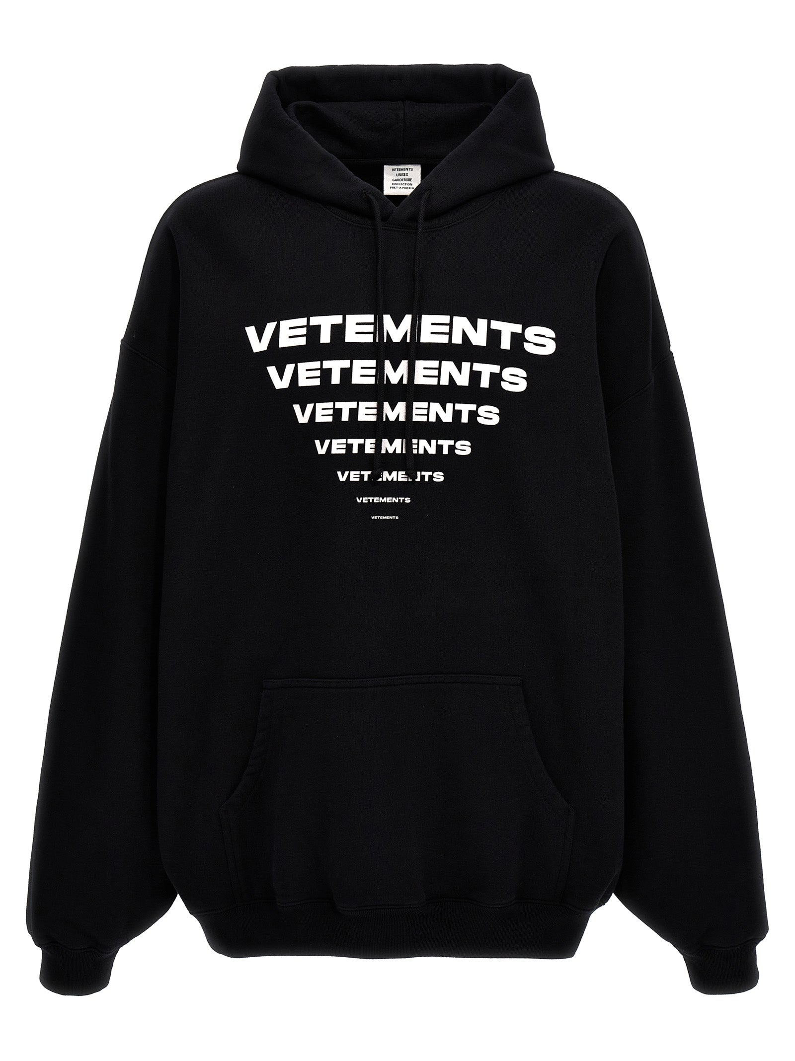 Vetements-Pyramid Logo Felpe Bianco/Nero-Donna